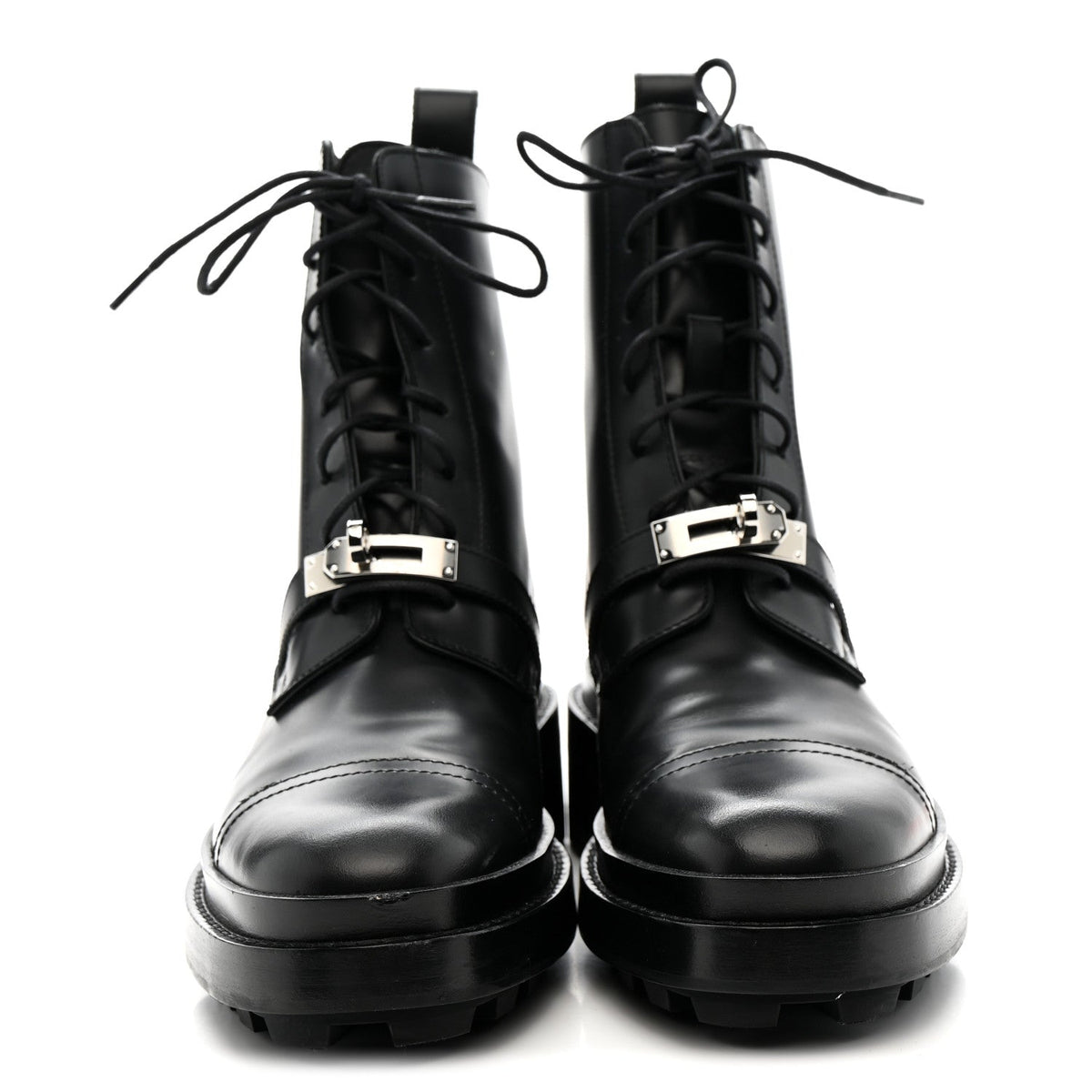 Glossed Calfskin Funk Ankle Boots 37.5 Black wholesalehk.shop