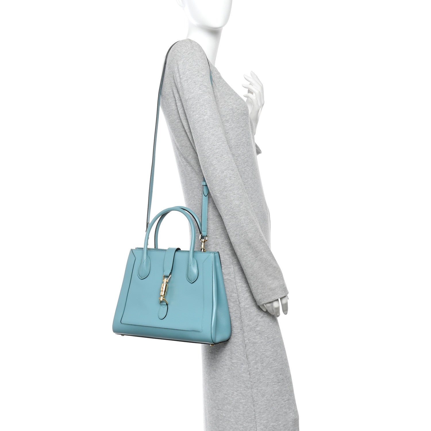 Boarded Plutone Calfskin Medium Jackie 1961 Tote Dusty Azure £¨ Direct shipment via from wholesalehk.shop