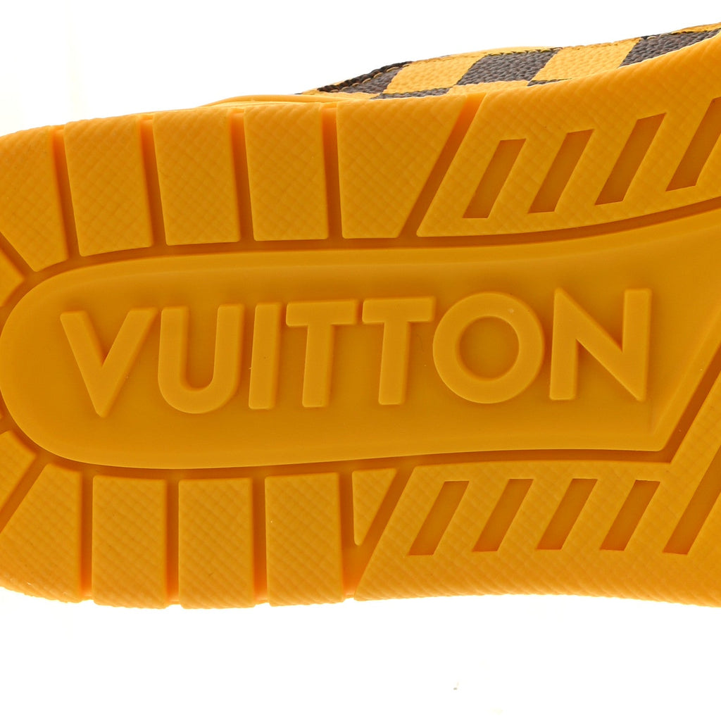 Damier Pop Grained Calfskin Mens LV Trainer Sneakers 8 Jaune Mat £¨ Direct shipment via from wholesalehk.shop