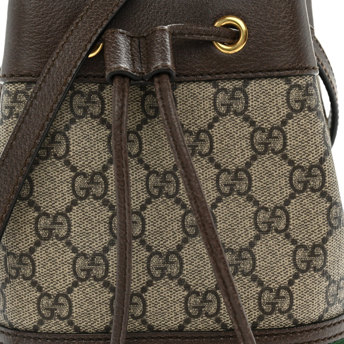 GG Supreme Monogram Web Mini Ophidia Bucket Bag Brown wholesalehk.shop