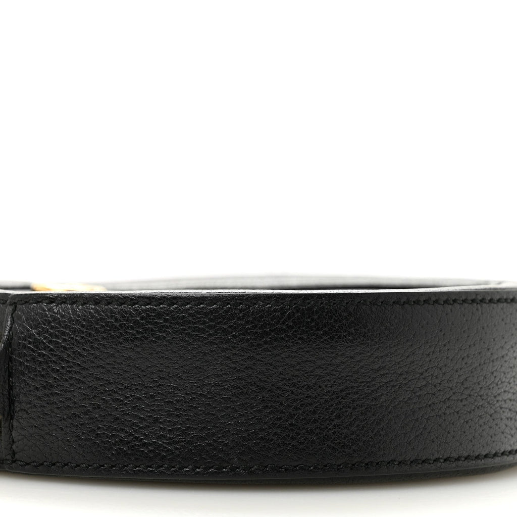 Grained Calfskin Web Mini Ophidia Round Shoulder Bag Black wholesalehk.shop