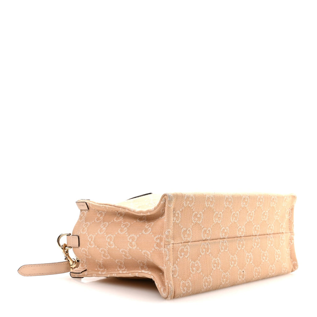 Denim Ophidia GG Monogram Tote Medium Light Beige wholesalehk.shop