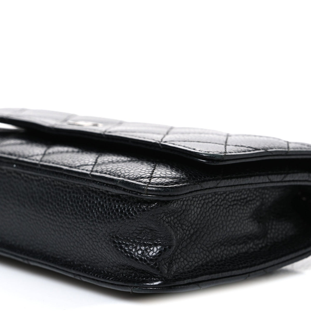 Caviar Quilted Wallet On Chain WOC Black wholesalehk.shop