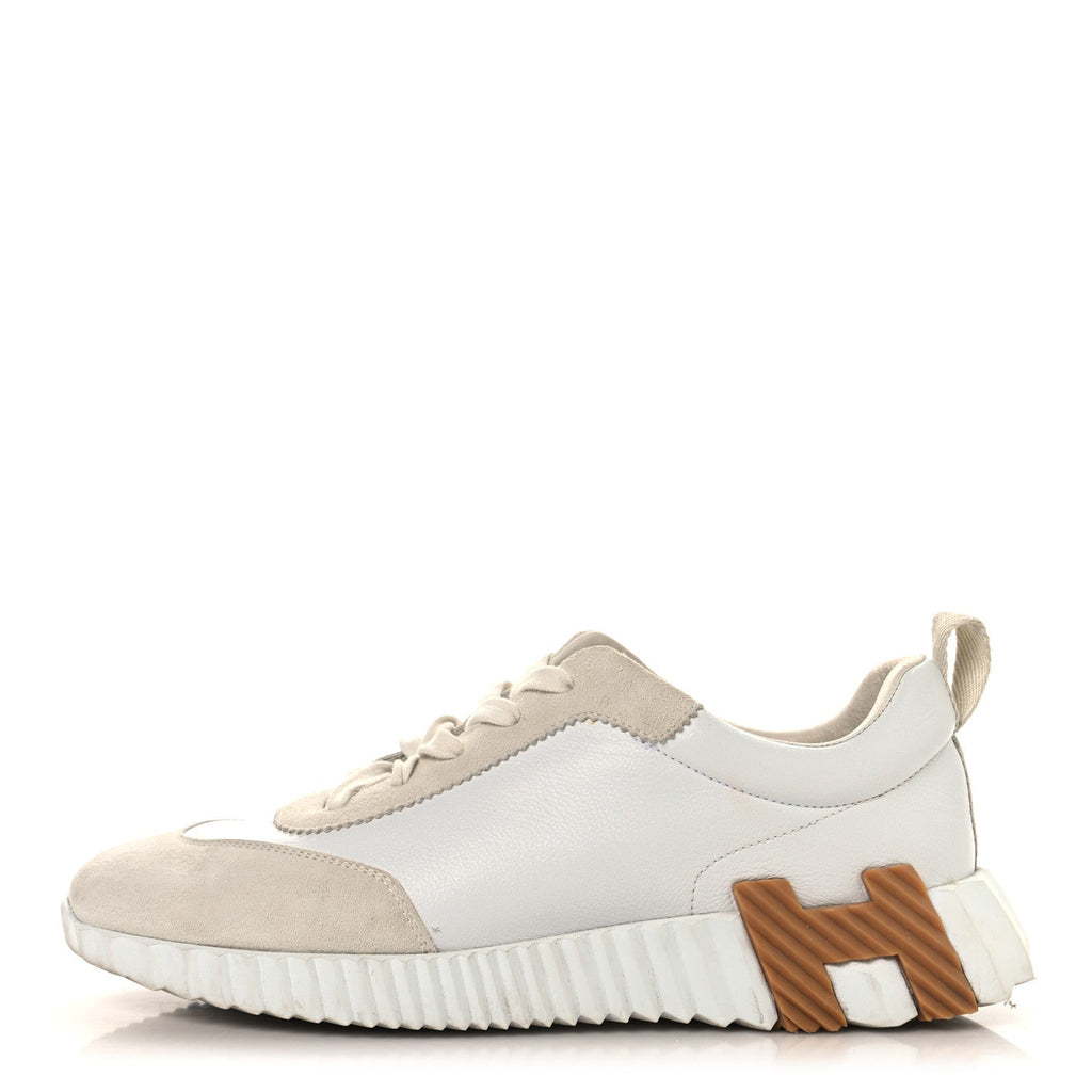 Calfskin Suede Goatskin Bouncing Sneakers 39 White wholesalehk.shop