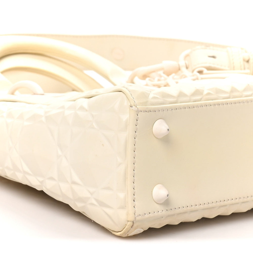 Calfskin Cannage Diamond Small My ABCDior Lady Dior White wholesalehk.shop