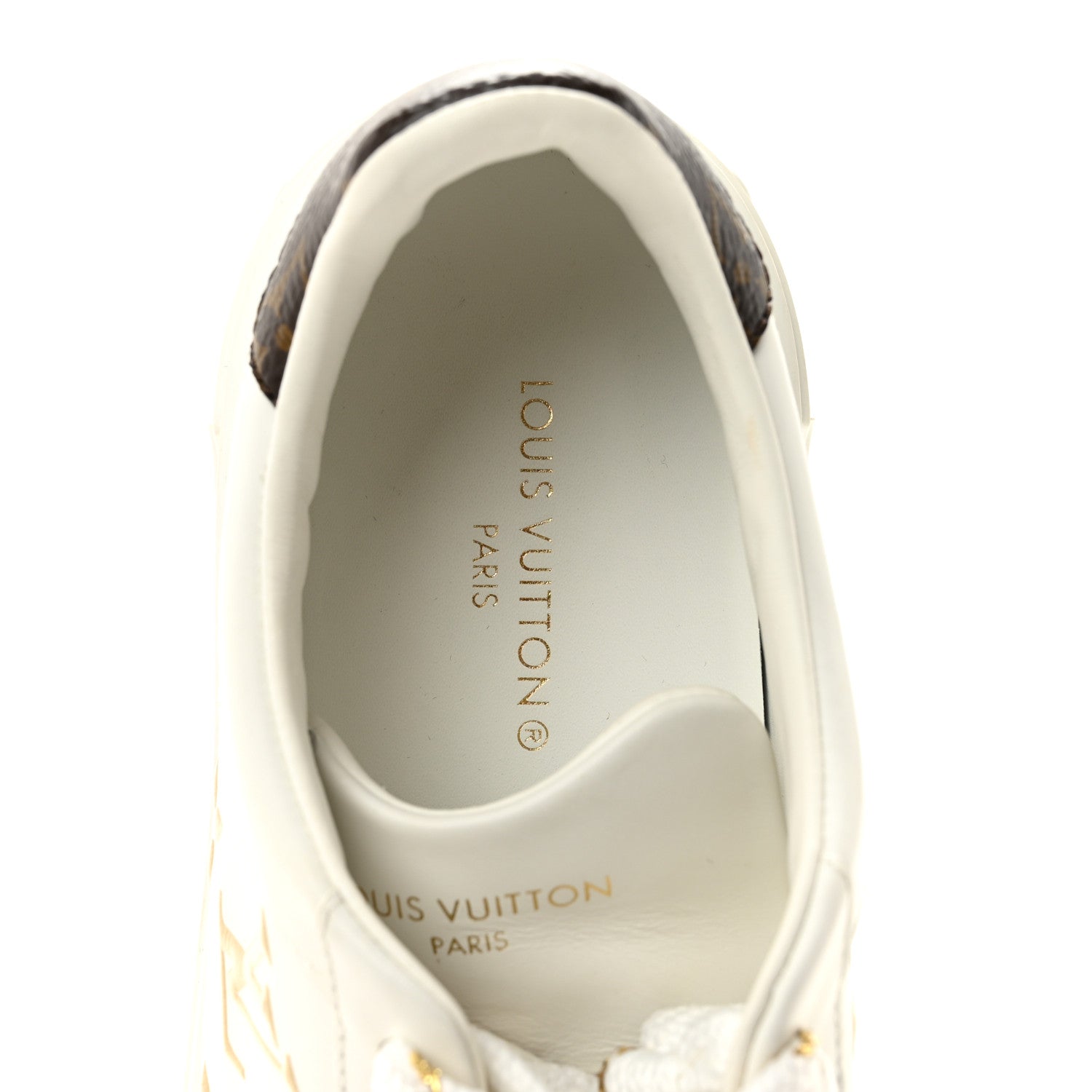 Calfskin Monogram Debossed Time Out Sneakers 37 White Gold £¨ Direct shipment via from wholesalehk.shop