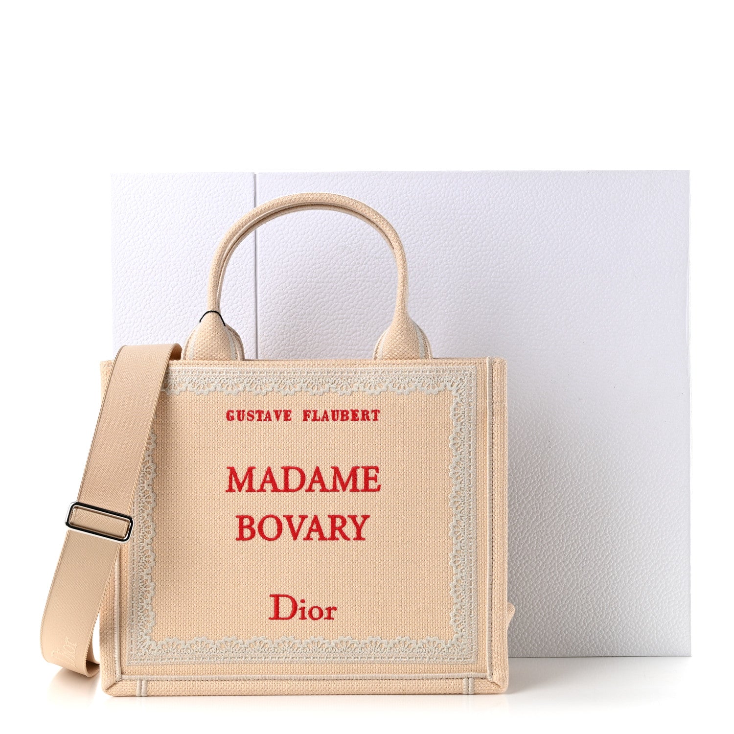 Oblique Embroidered Lace Dior Madame Bovary Small Book Tote With Strap Beige Red £¨ Direct shipment via from wholesalehk.shop
