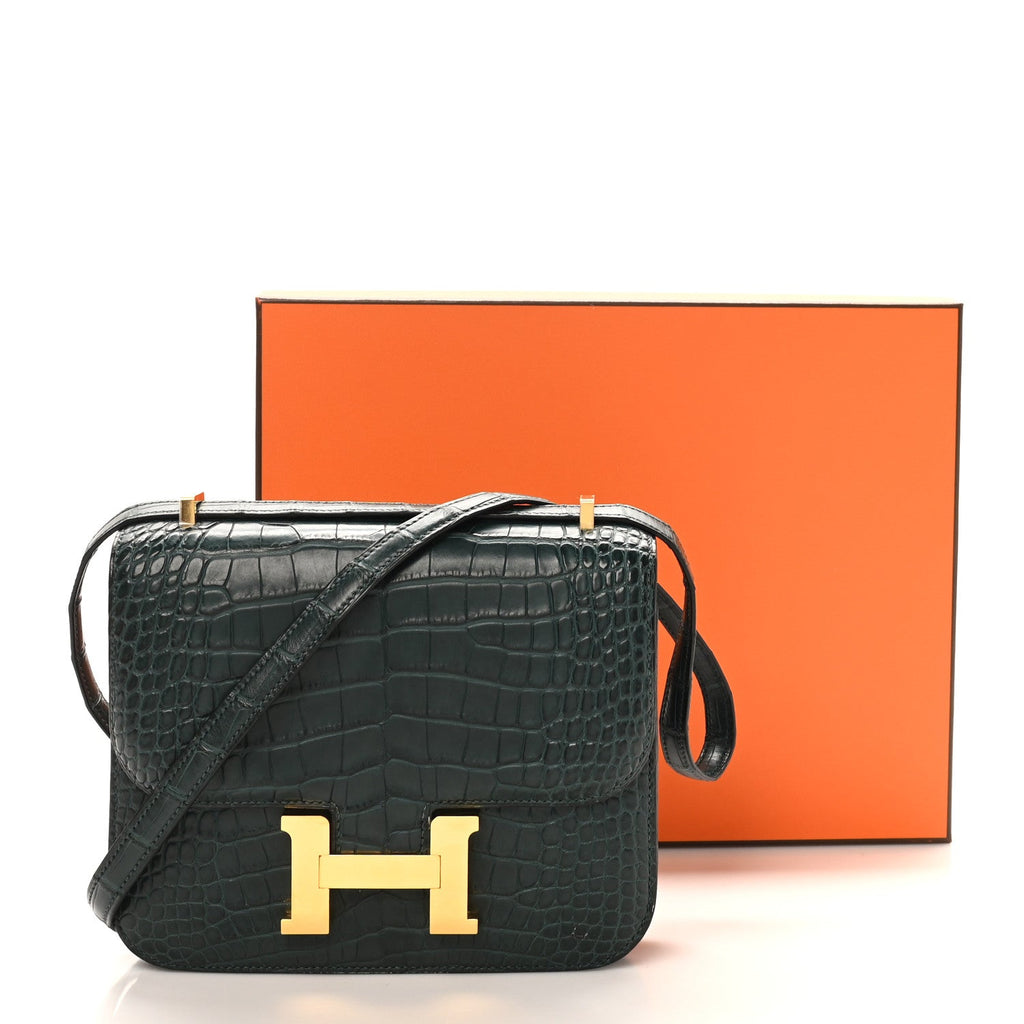 Matte Alligator Constance 18 Vert Cypress £¨ Direct shipment via from wholesalehk.shop
