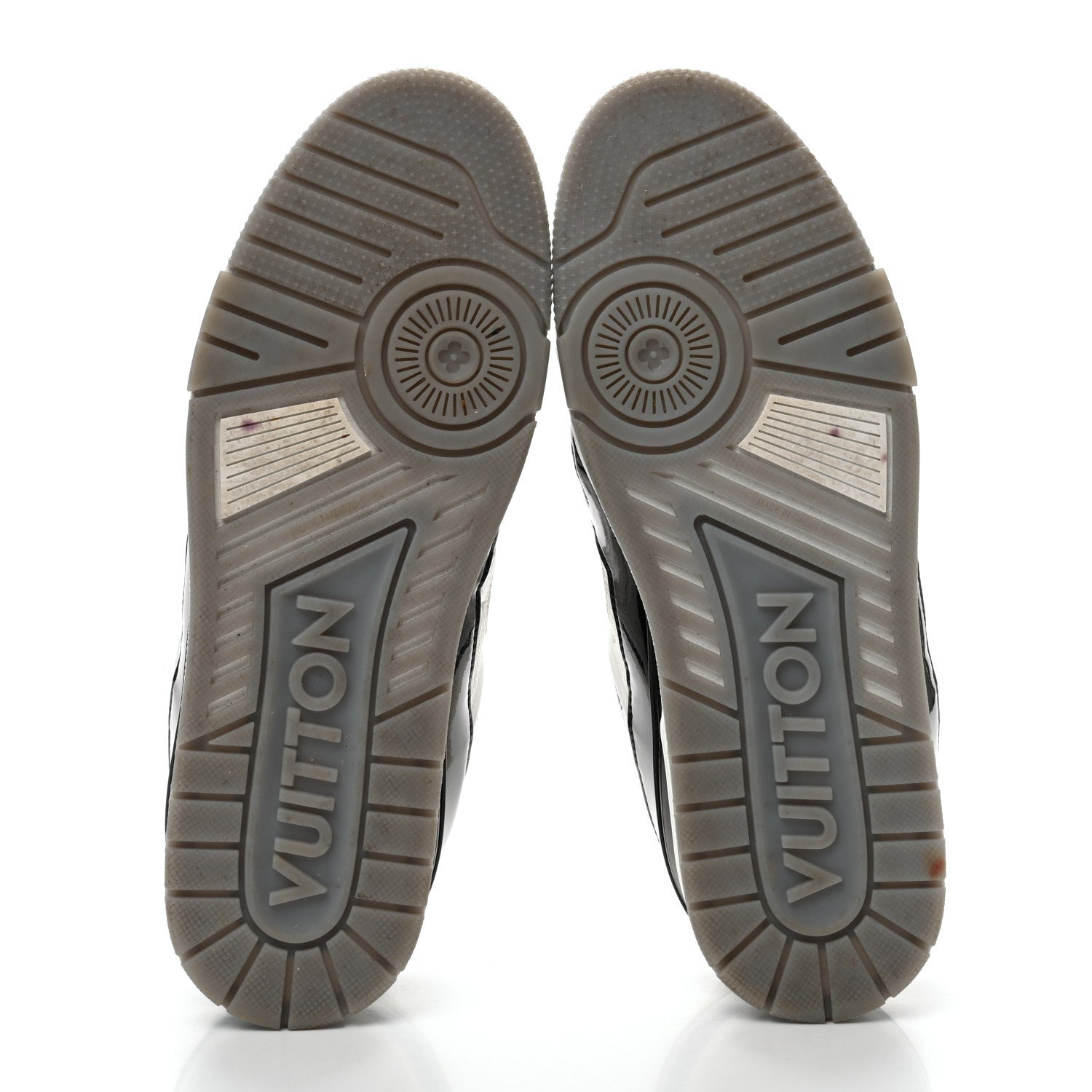 Calfskin Patent Mens LV Trainer Sneakers 9 White Black £¨ Direct shipment via from wholesalehk.shop