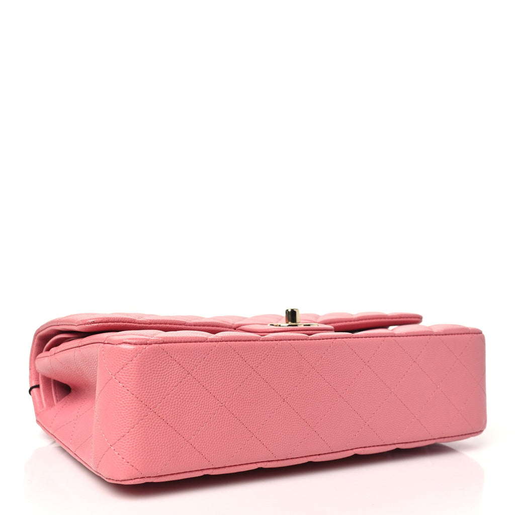 Caviar Quilted Medium Double Flap Pink wholesalehk.shop