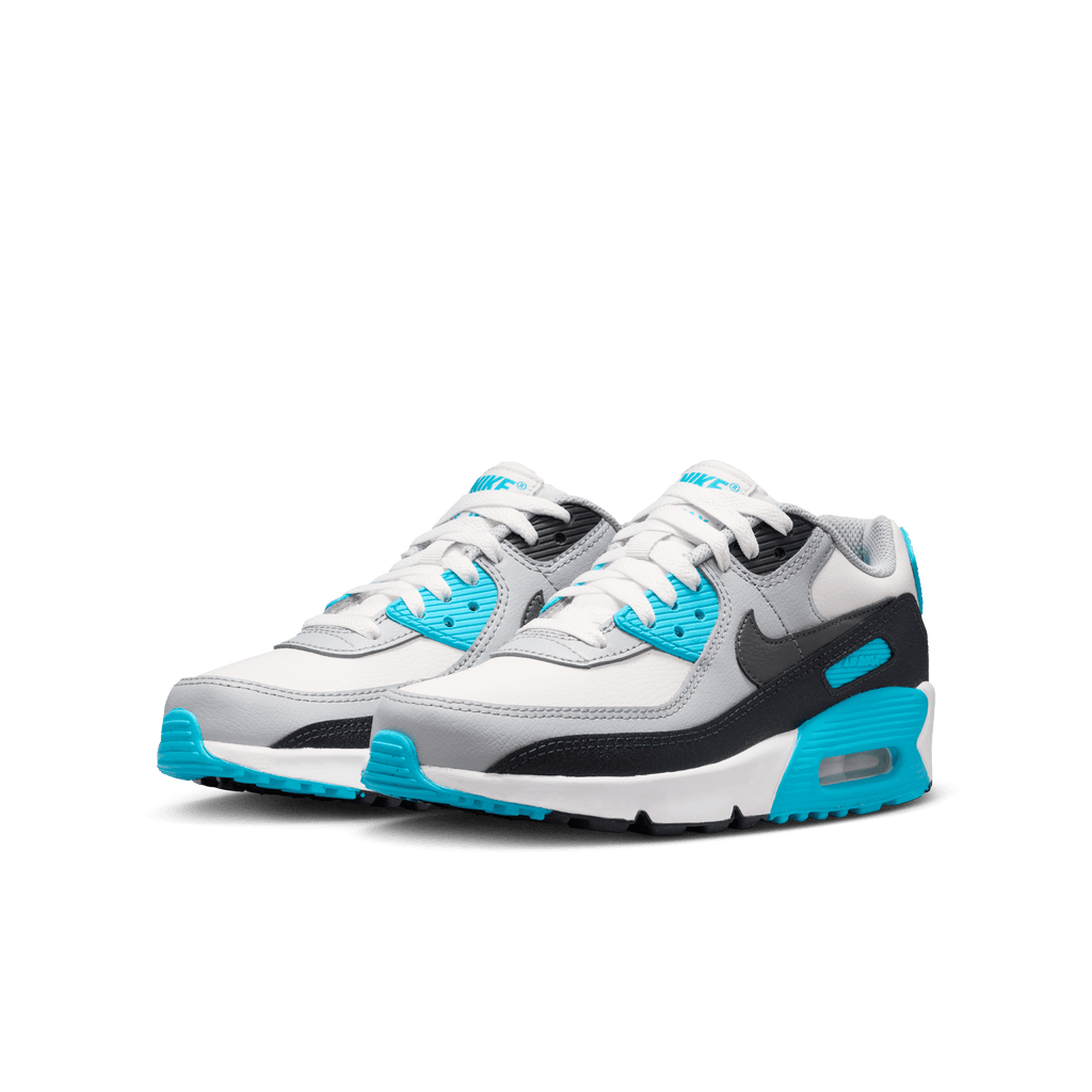 Big Kidsâ€?Nike Air Max 90 LTR "Platinum Tint Blue Lightning"