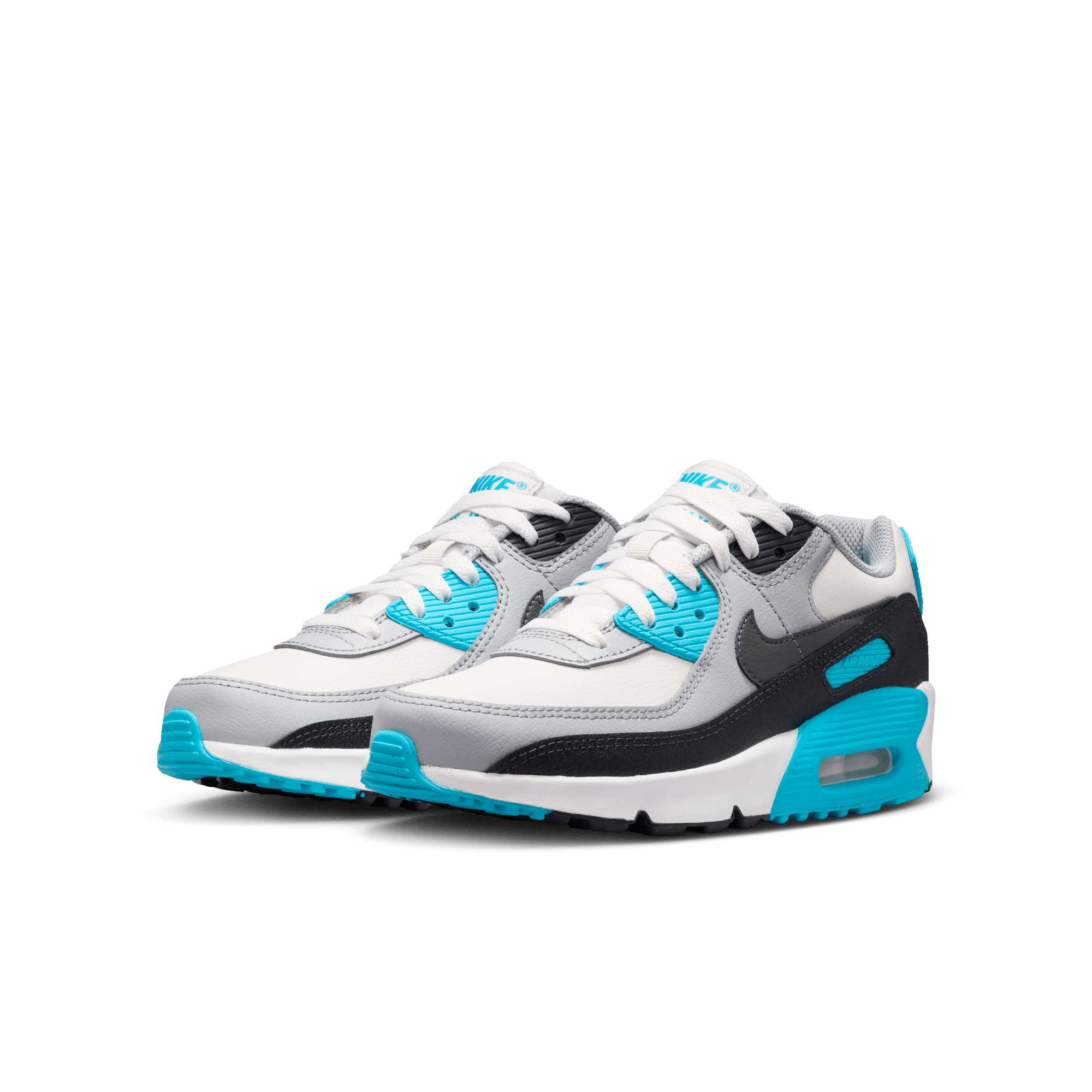 Big Kidsâ€?Nike Air Max 90 LTR "Platinum Tint Blue Lightning"
