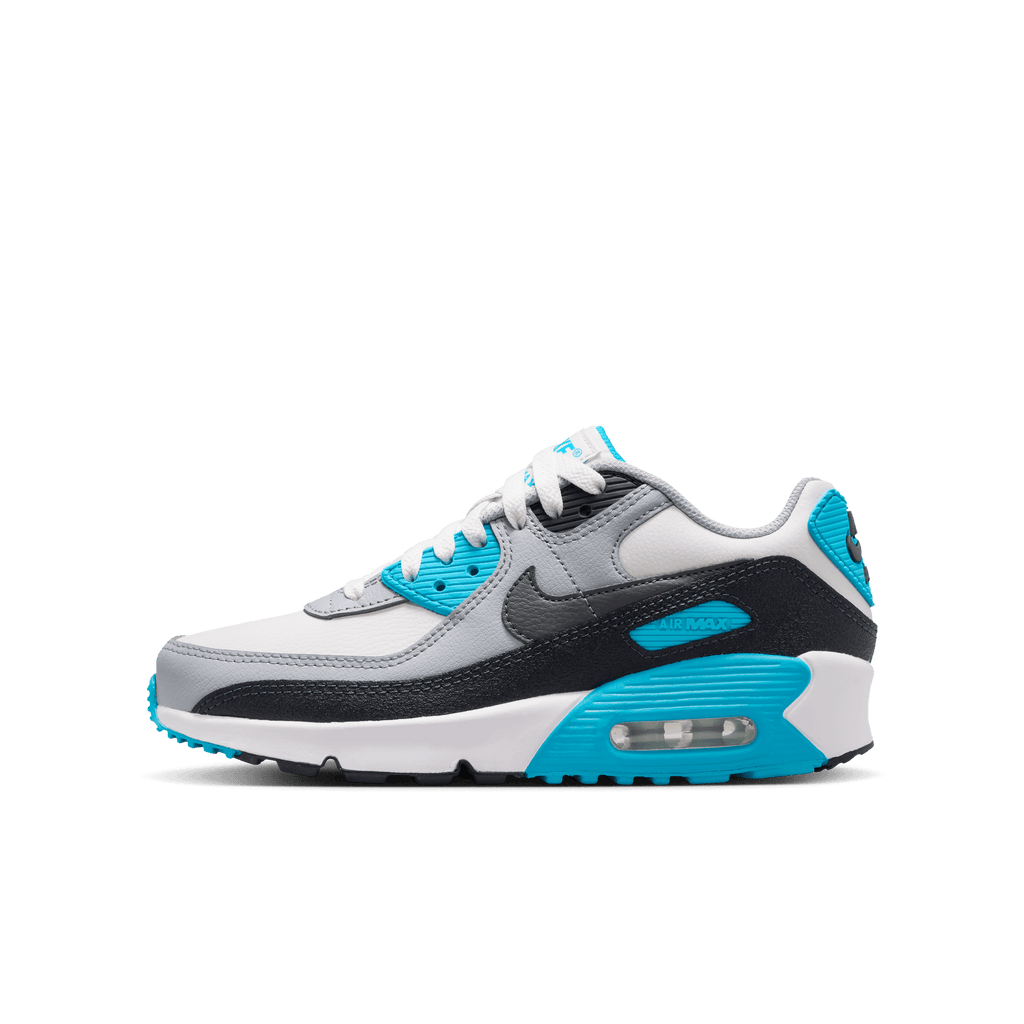 Big Kidsâ€?Nike Air Max 90 LTR "Platinum Tint Blue Lightning"