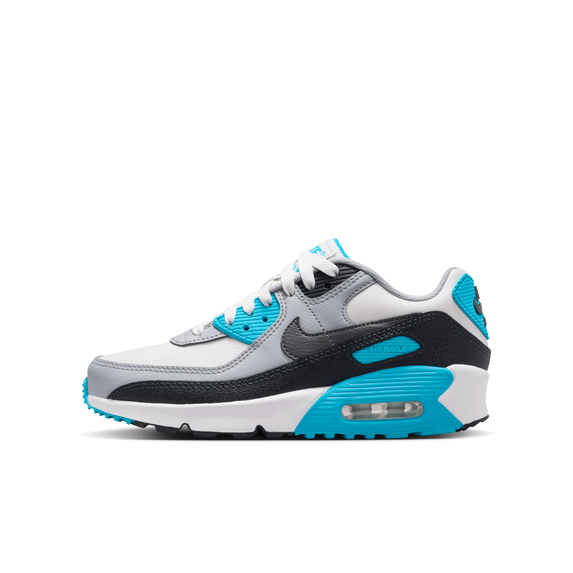 Big Kidsâ€?Nike Air Max 90 LTR "Platinum Tint Blue Lightning"