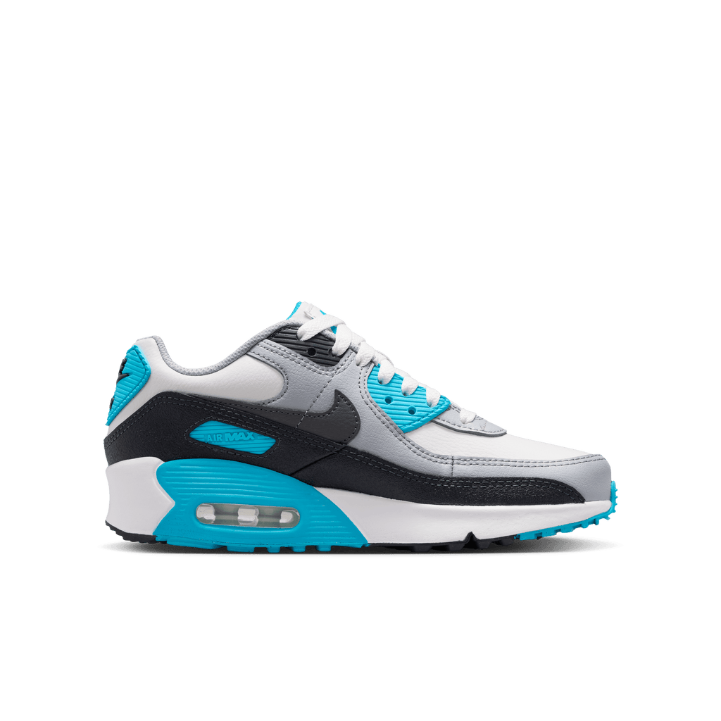 Big Kidsâ€?Nike Air Max 90 LTR "Platinum Tint Blue Lightning"