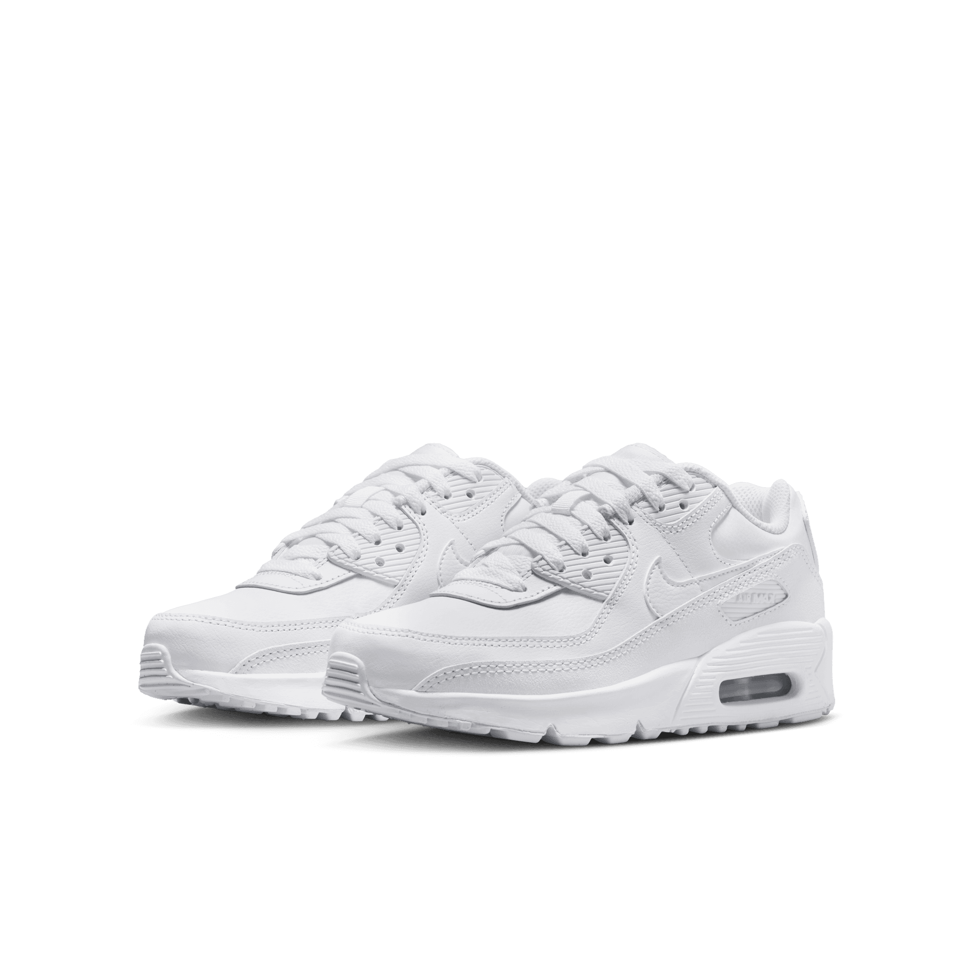 Big Kidsâ€?Nike Air Max 90 LTR "White Metallic Silver"