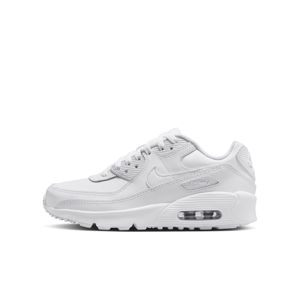 Big Kidsâ€?Nike Air Max 90 LTR "White Metallic Silver"