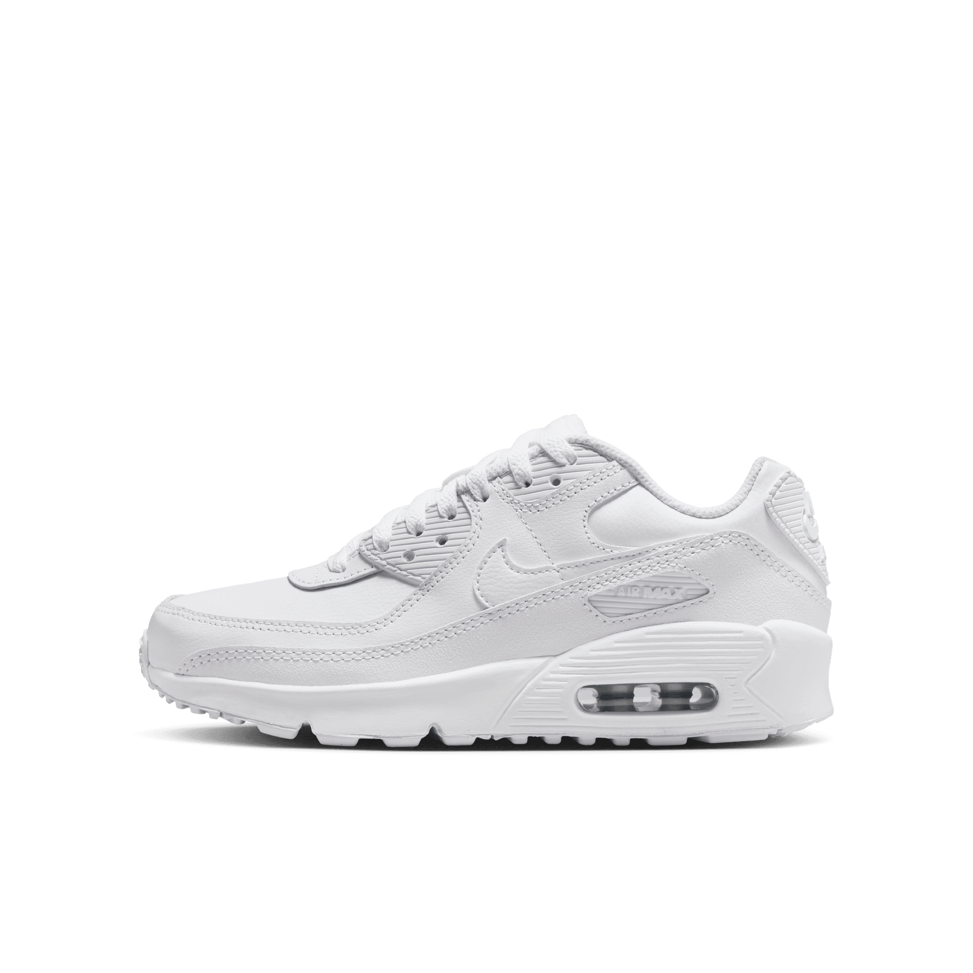 Big Kidsâ€?Nike Air Max 90 LTR "White Metallic Silver"