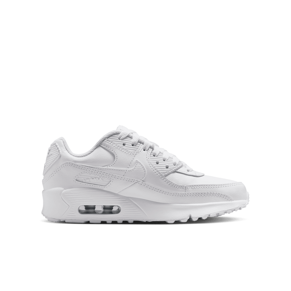 Big Kidsâ€?Nike Air Max 90 LTR "White Metallic Silver"