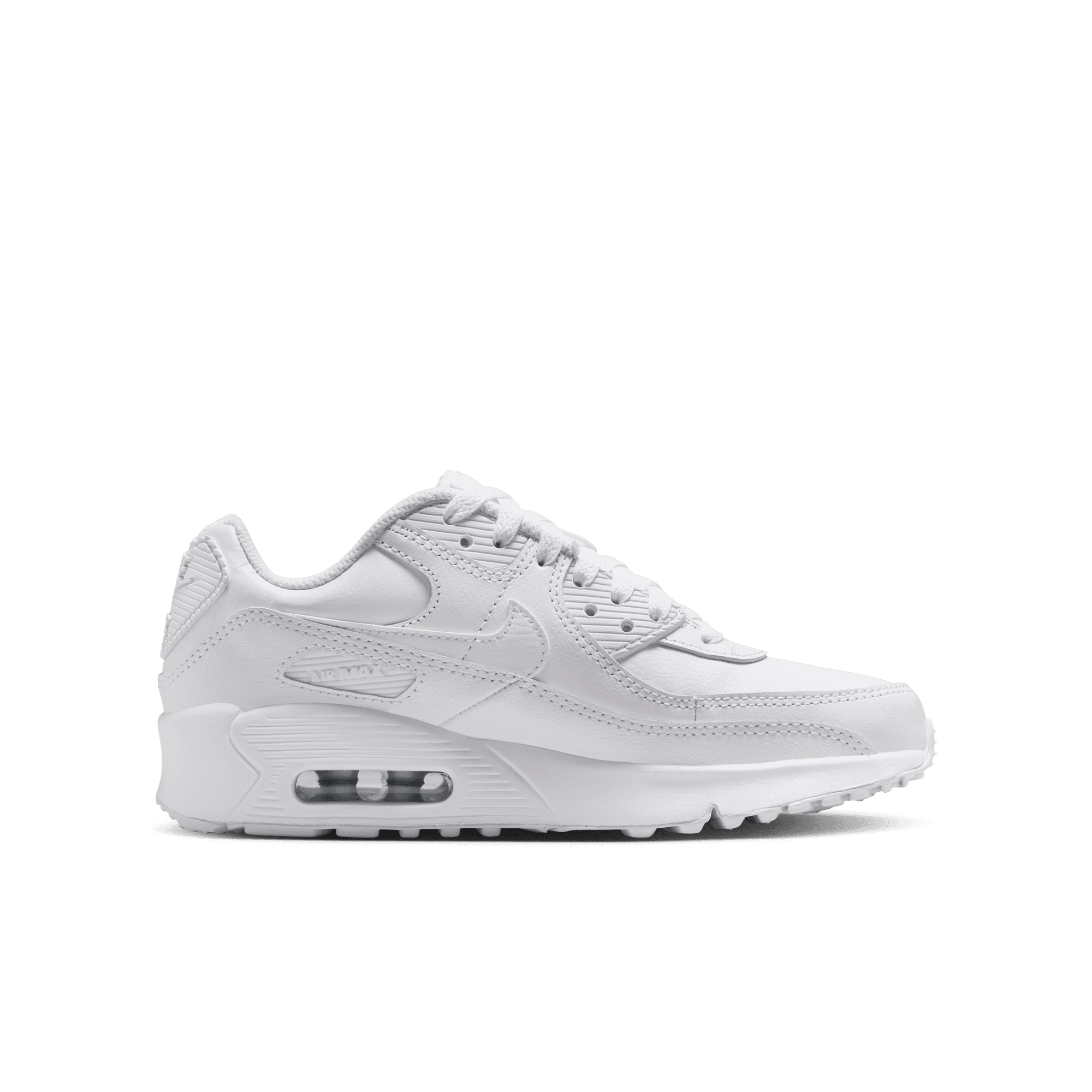 Big Kidsâ€?Nike Air Max 90 LTR "White Metallic Silver"