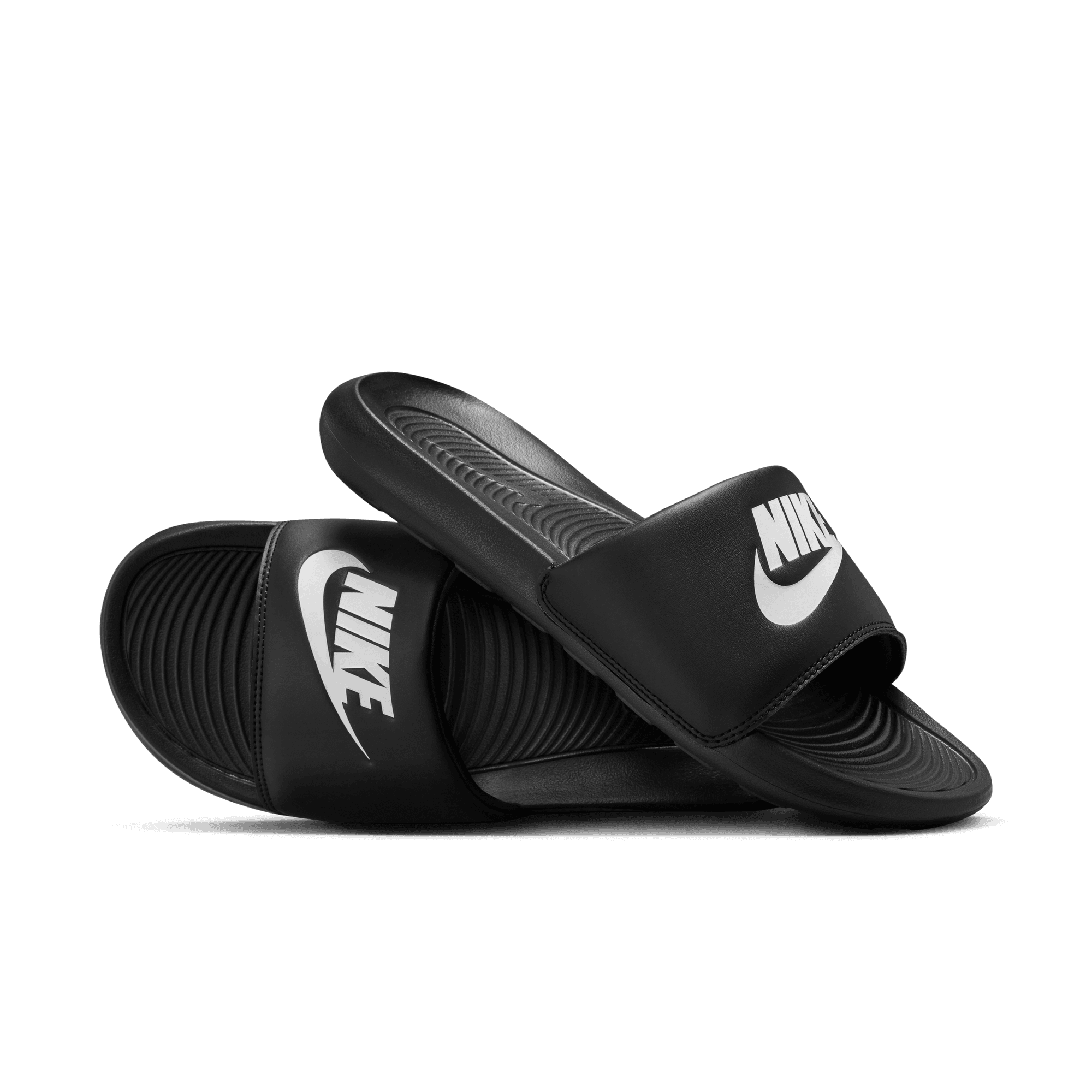 Men's Nike Victori One Slides "Black White"