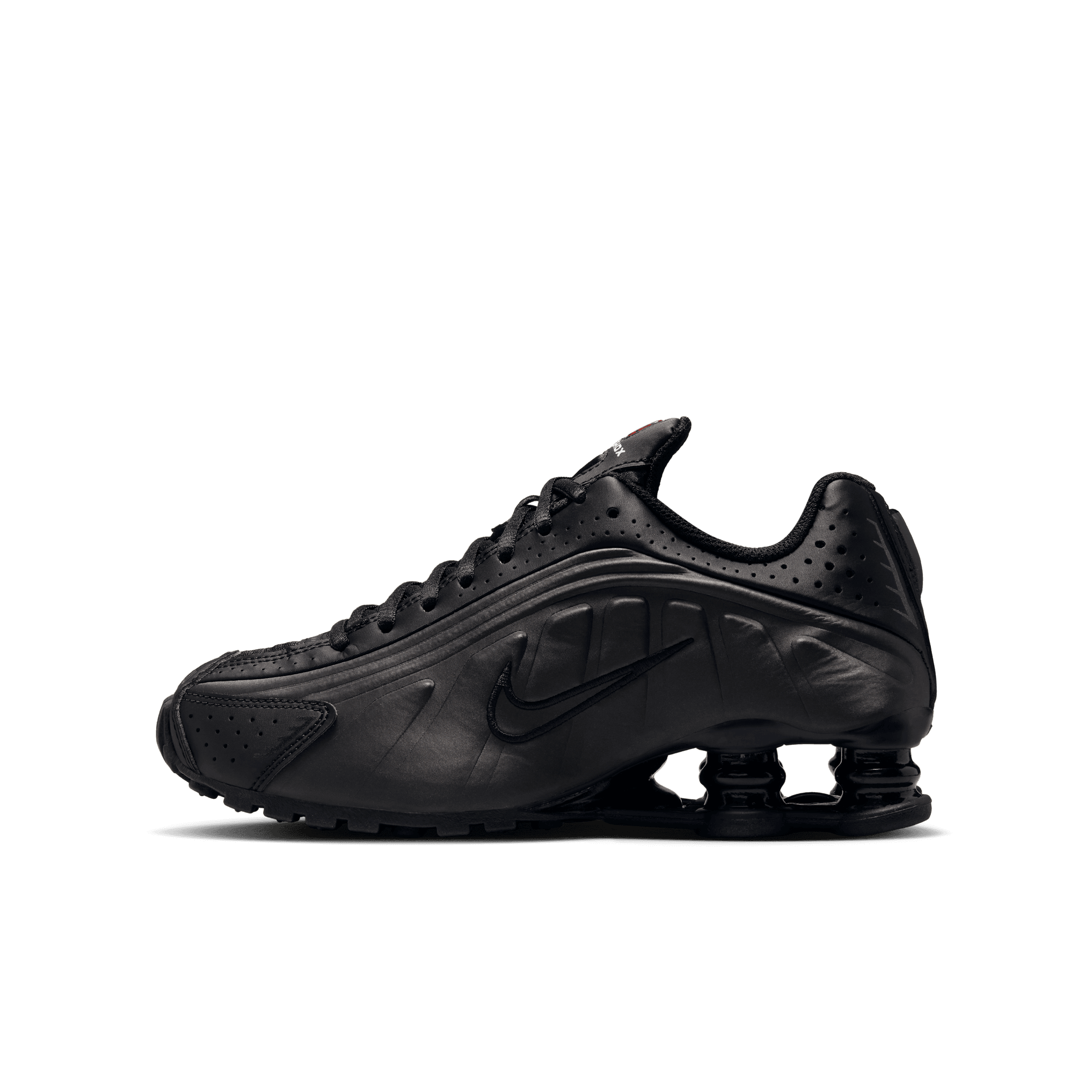 Big Kids' Nike Shox R4 "Triple Black"
