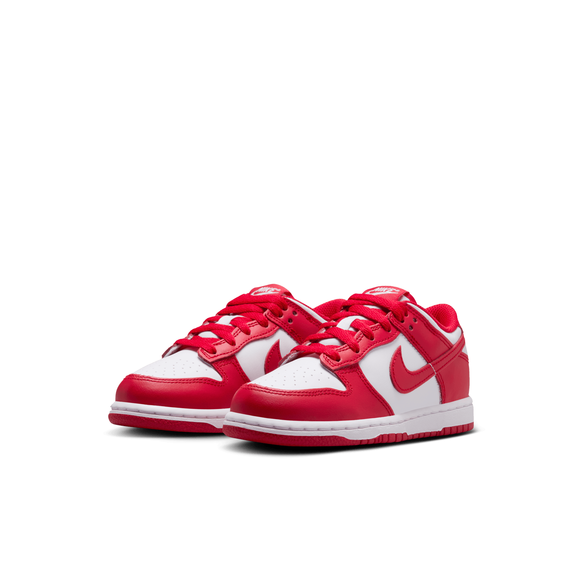 Little Kids' Nike Dunk Low "White University Red"