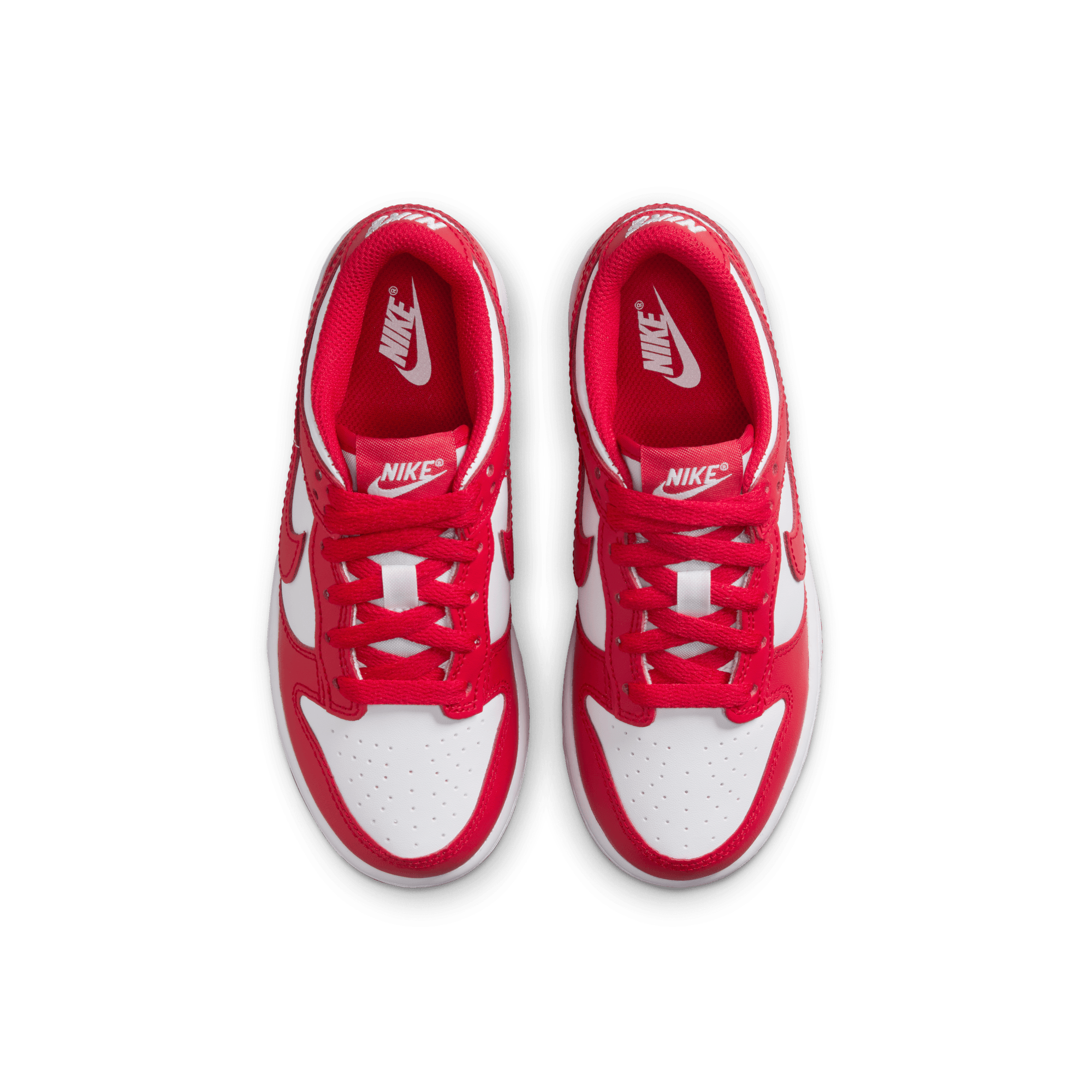 Little Kids' Nike Dunk Low "White University Red"