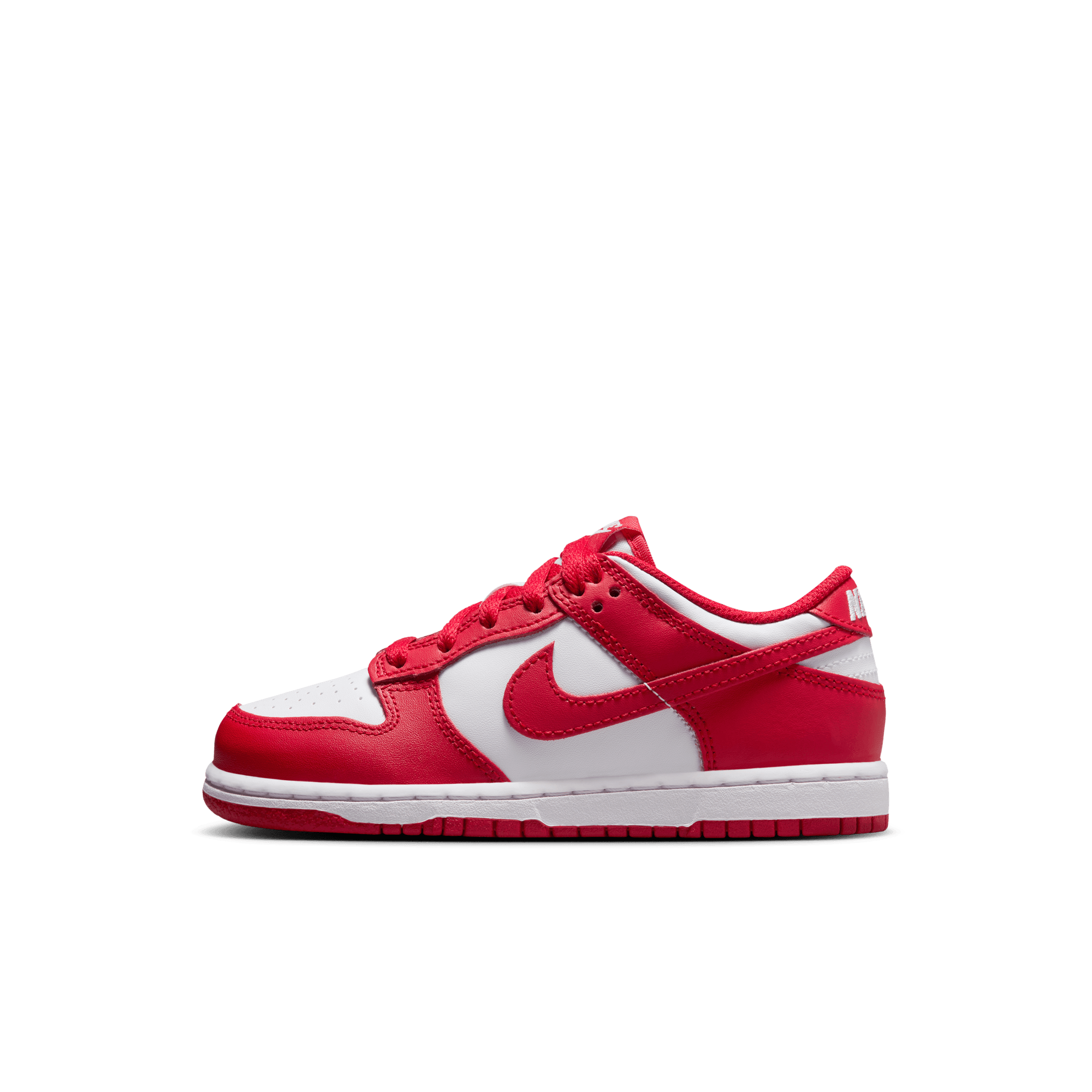 Little Kids' Nike Dunk Low "White University Red"