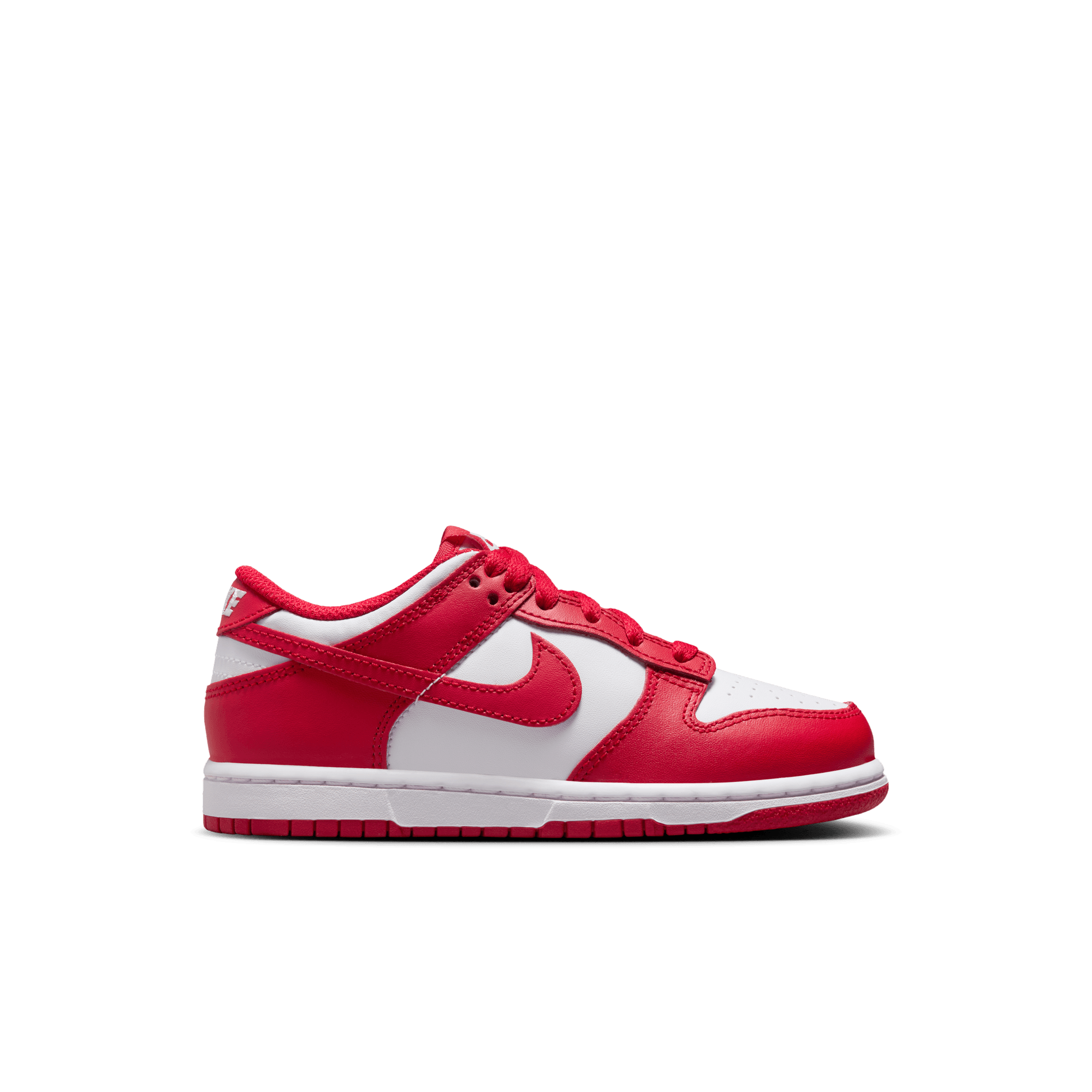 Little Kids' Nike Dunk Low "White University Red"