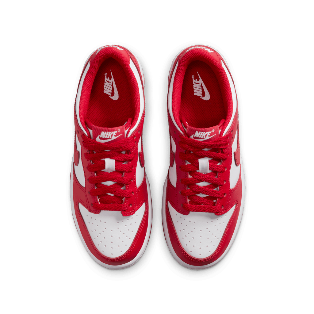 Big Kids' Nike Dunk Low "White University Red"