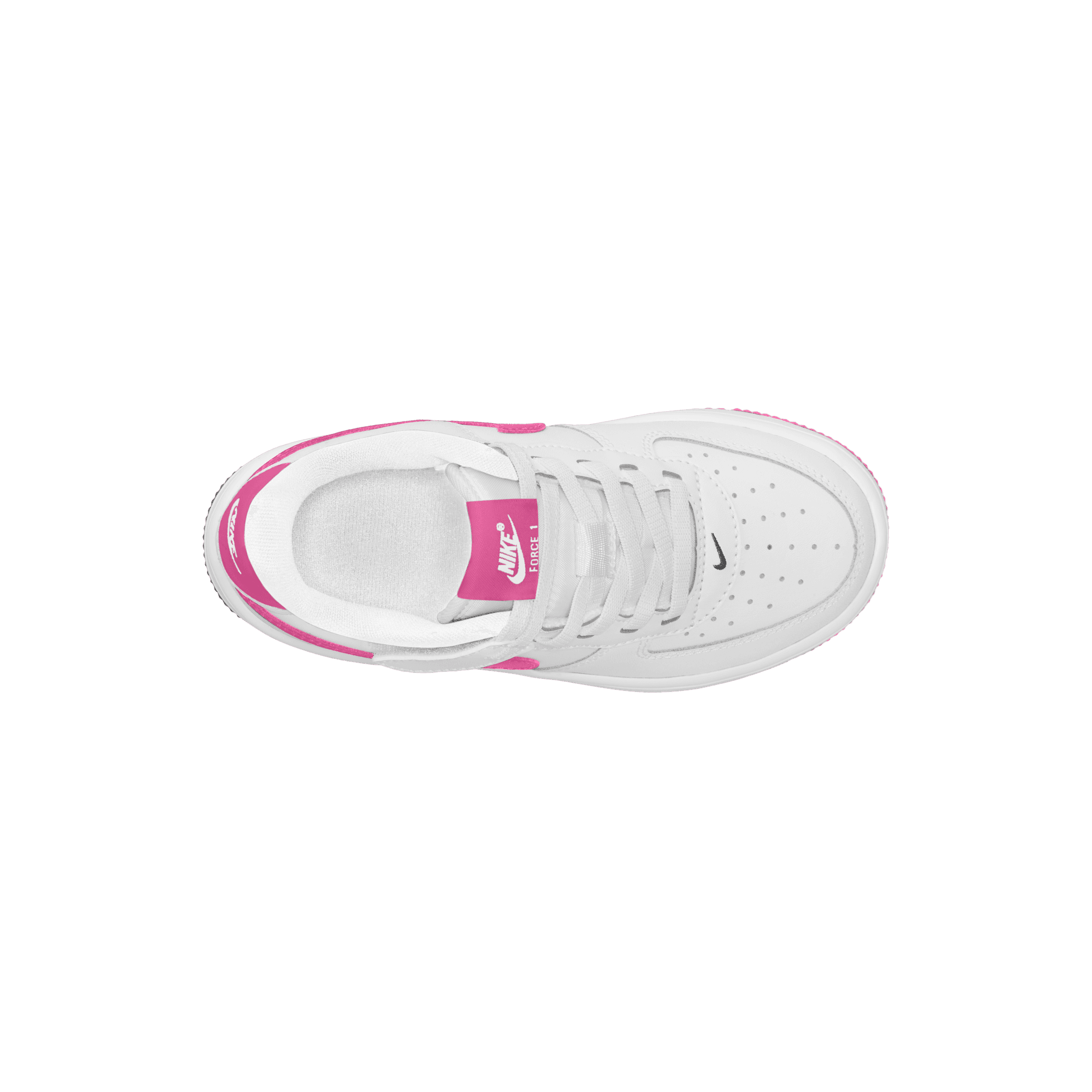 Little Kids' Nike Force 1 Low EasyOn "White Laser Fuchsia"