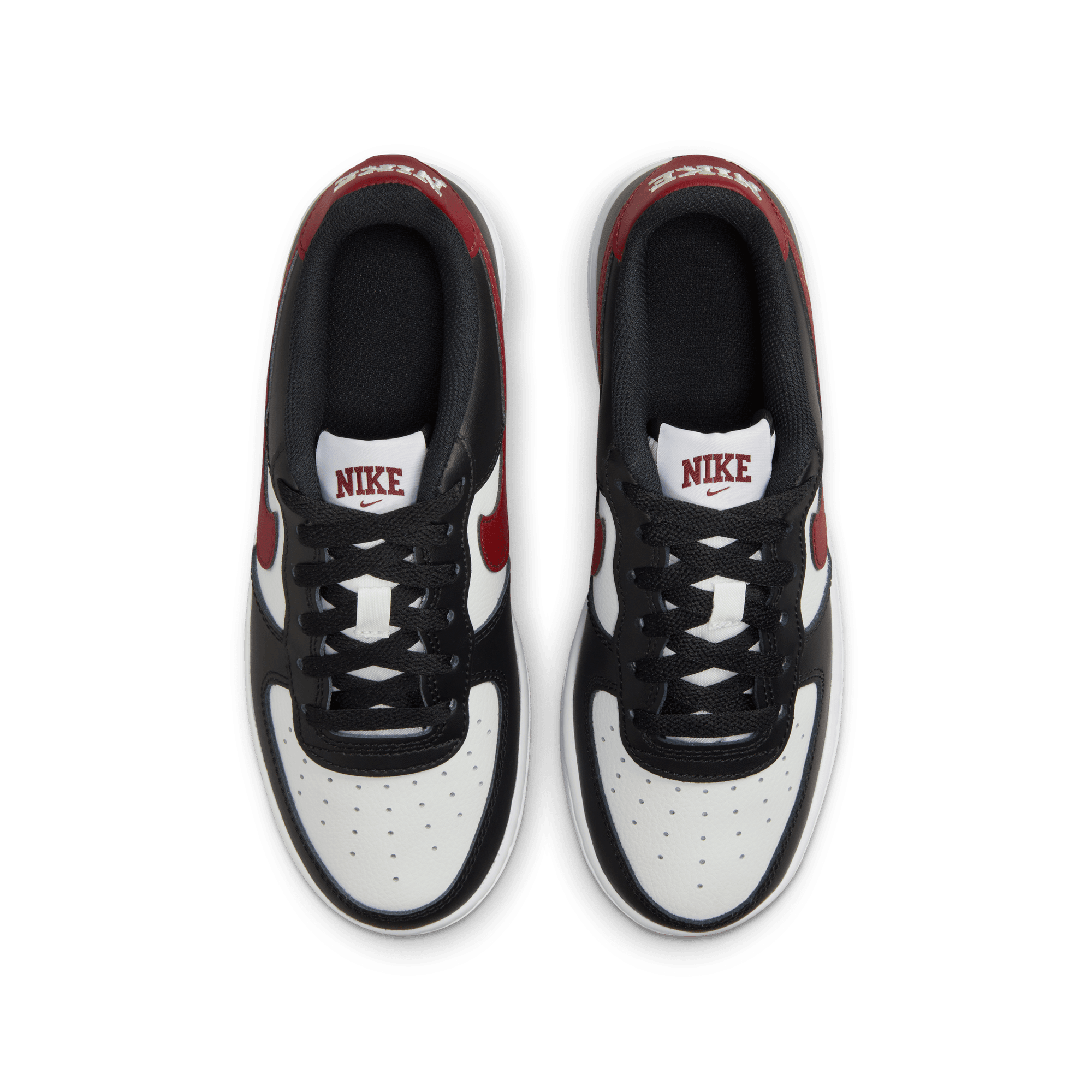 Big Kids' Nike Air Force 1 "Black Dark Team Red"