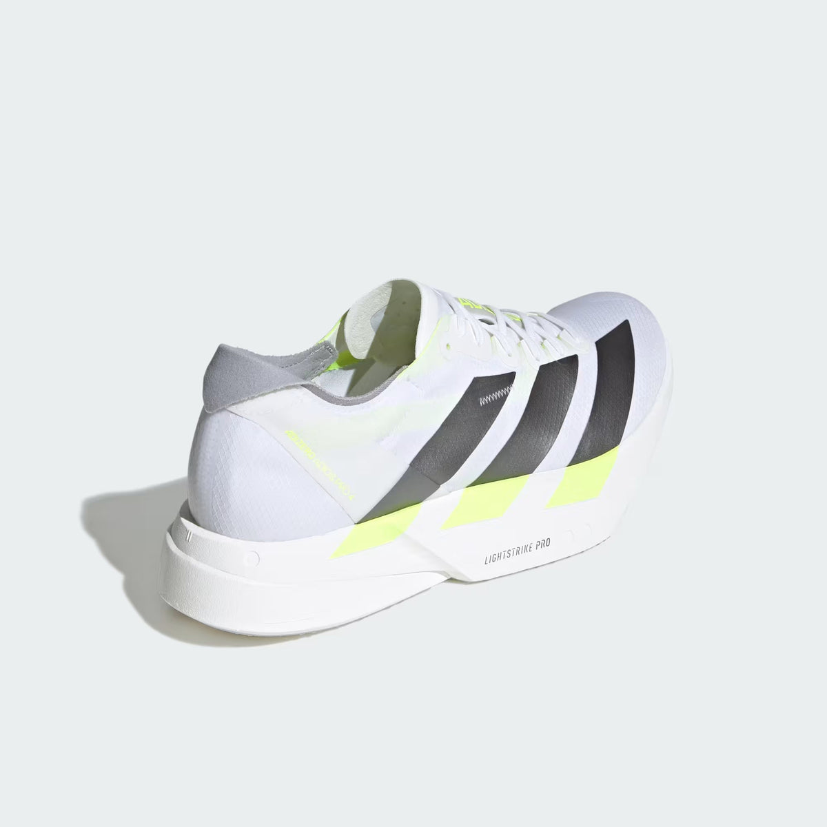 2026 New Arrival adidas Adizero Adios Pro 4 Shoes - Cloud White / Iron Metallic / Solar Yellow wholesalehk.shop