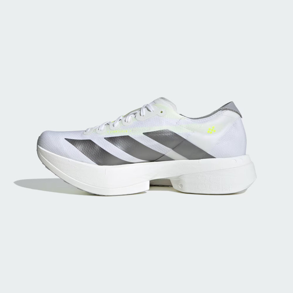 2026 New Arrival adidas Adizero Adios Pro 4 Shoes - Cloud White / Iron Metallic / Solar Yellow wholesalehk.shop