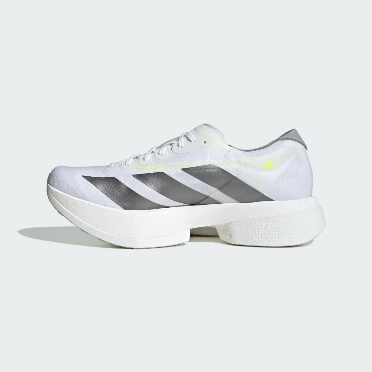 2026 New Arrival adidas Adizero Adios Pro 4 Shoes - Cloud White / Iron Metallic / Solar Yellow wholesalehk.shop