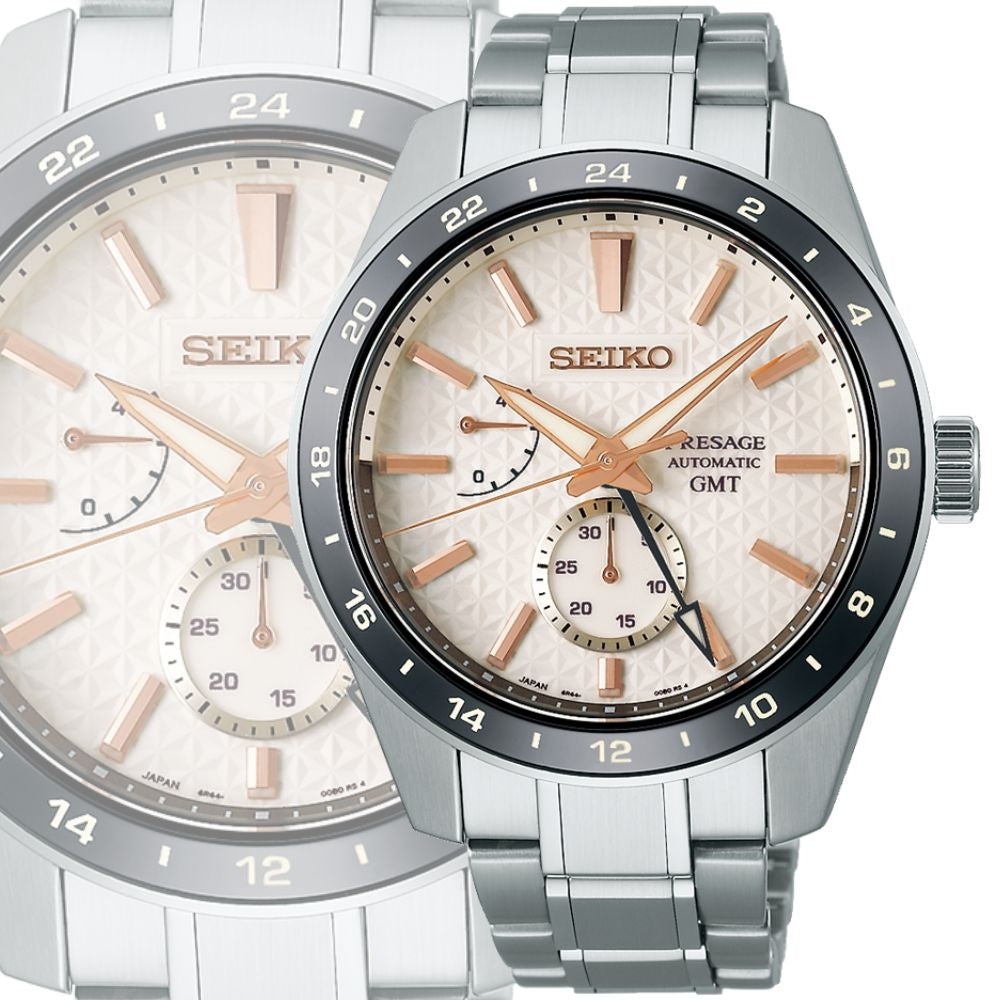 Seiko Presage Sharp Edged Series Automatic GMT Champagne Dial Silver Steel Strap Watch For Men - SPB273J1 wholesalehk.shop