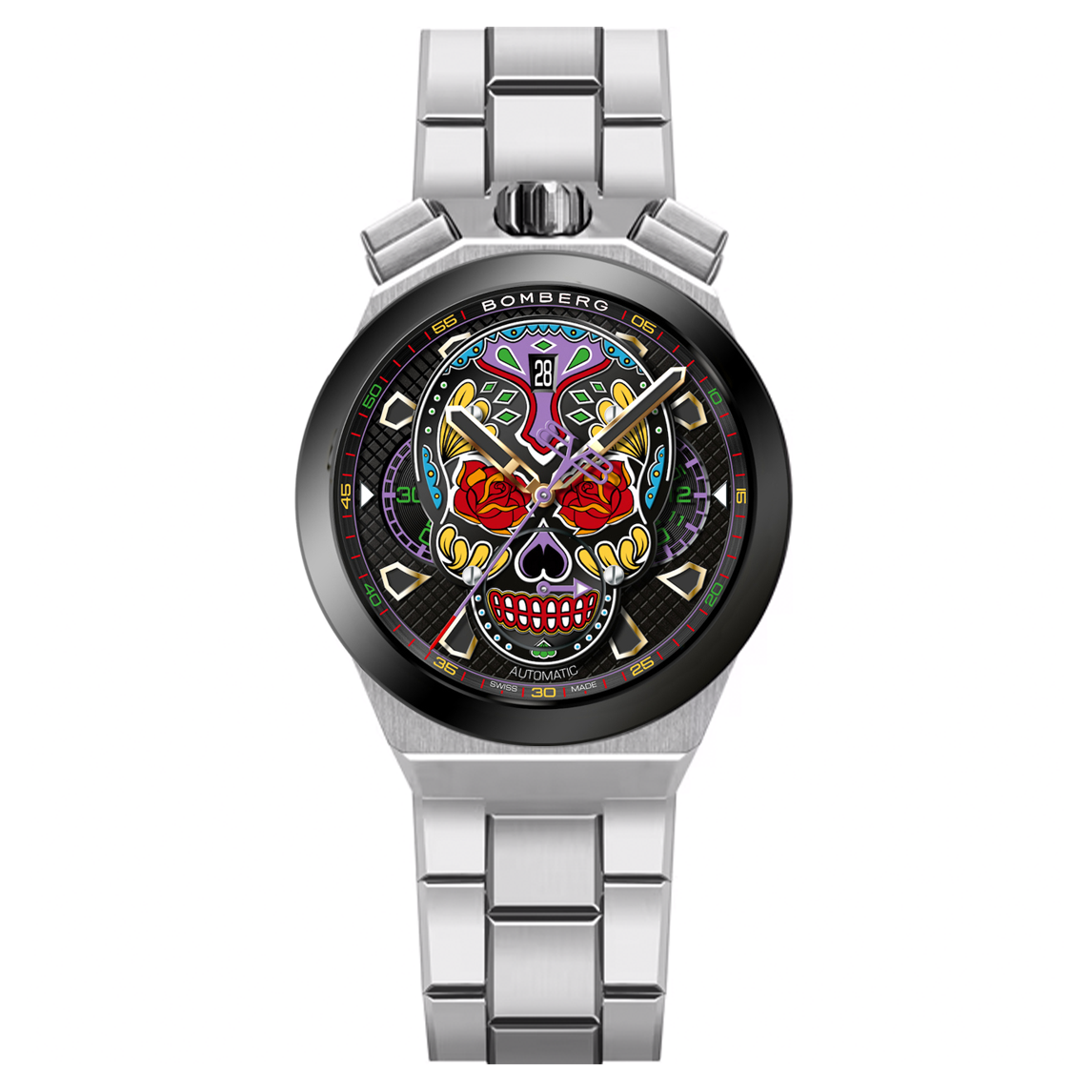 Bomberg Men's Automatic BOLT-68 Neo Calaveras Bracelet Watch wholesalehk.shop