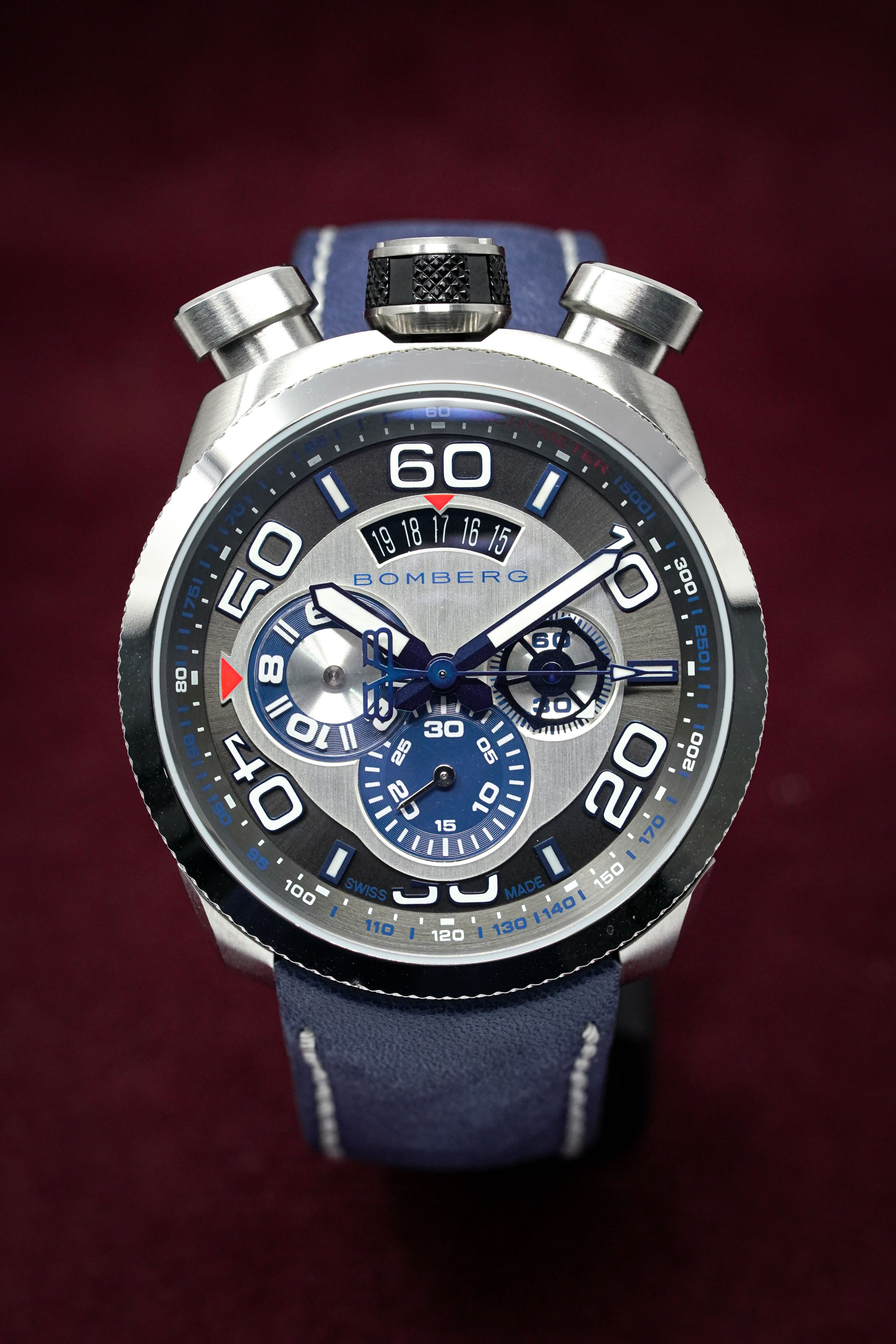 Bomberg Men's Chronograph Watch BOLT-68 Blue wholesalehk.shop