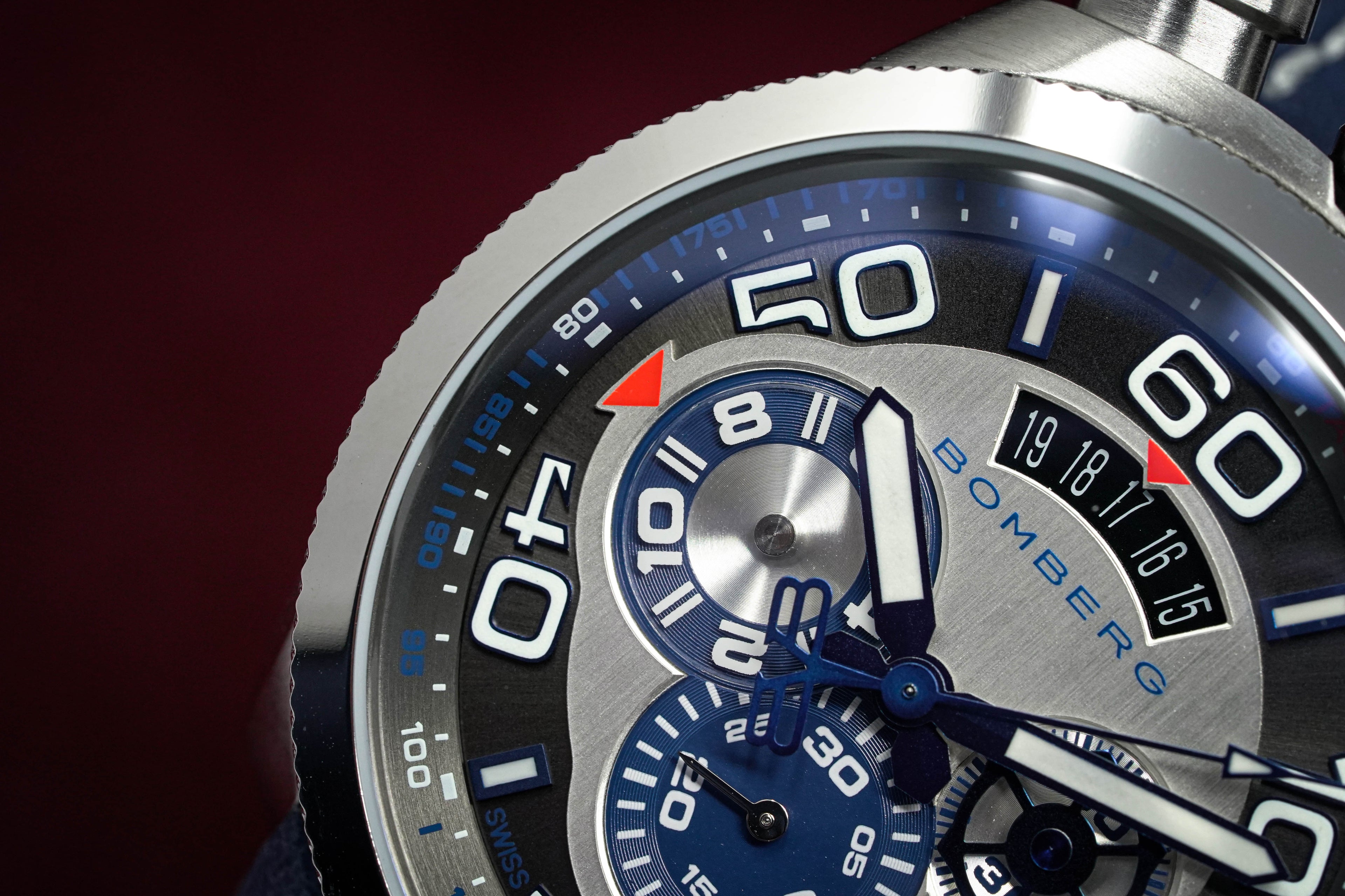 Bomberg Men's Chronograph Watch BOLT-68 Blue wholesalehk.shop