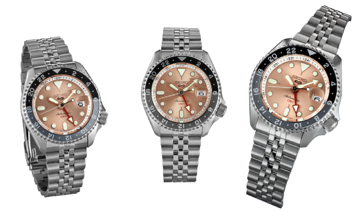 Seiko 5 Sports GMT Thong Sia Limited Edition Brown Dial Silver Steel Strap Watch for Men - SSK043K1 wholesalehk.shop