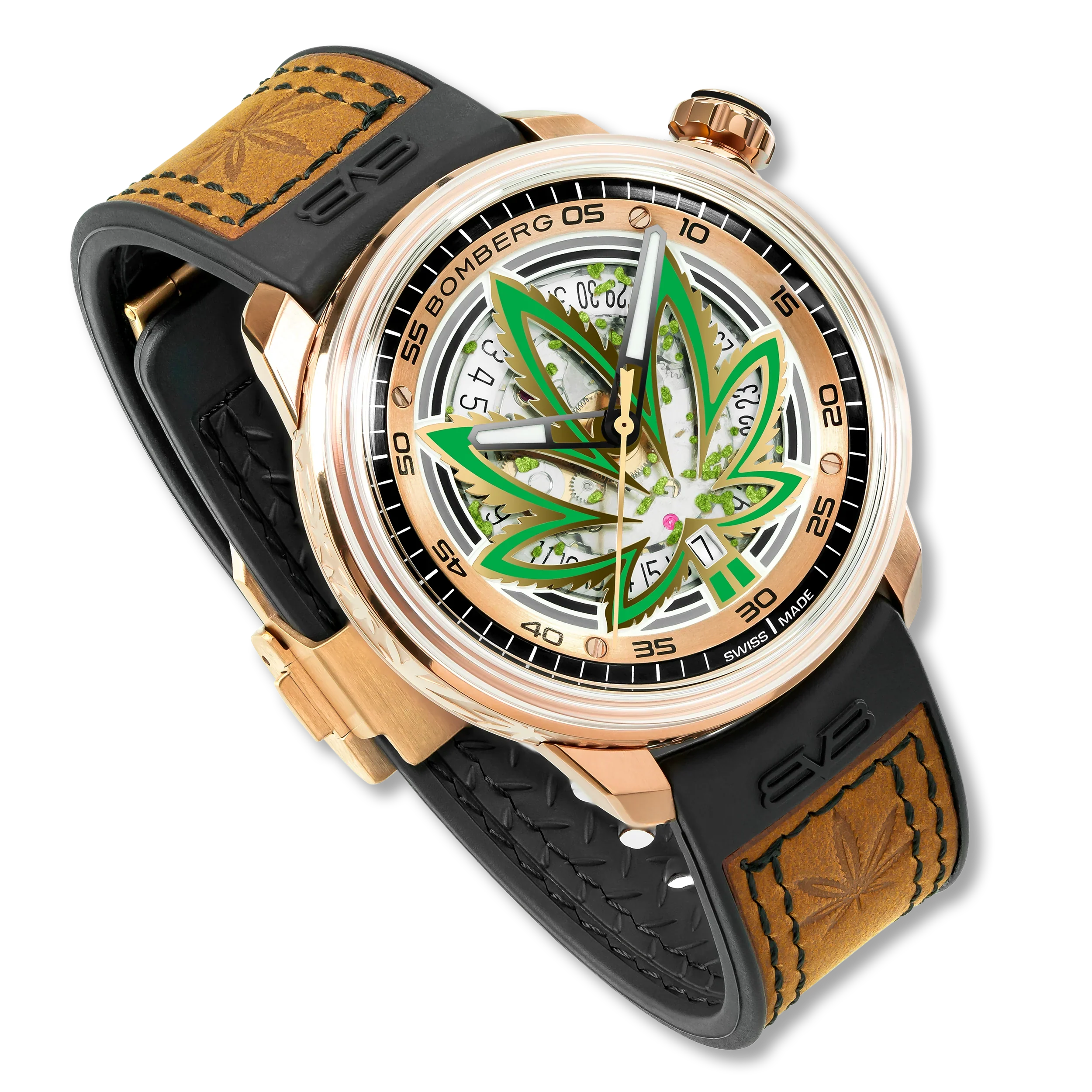 Bomberg CBD Golden Limited Edition BB-01 Automatic Men's Watch wholesalehk.shop