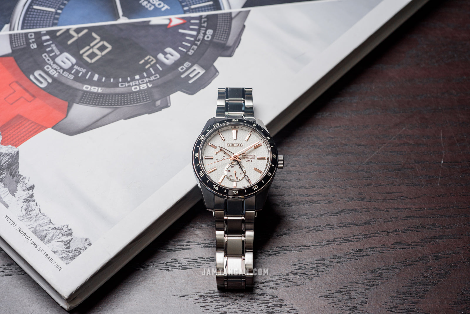 Seiko Presage Sharp Edged Series Automatic GMT Champagne Dial Silver Steel Strap Watch For Men - SPB273J1 wholesalehk.shop
