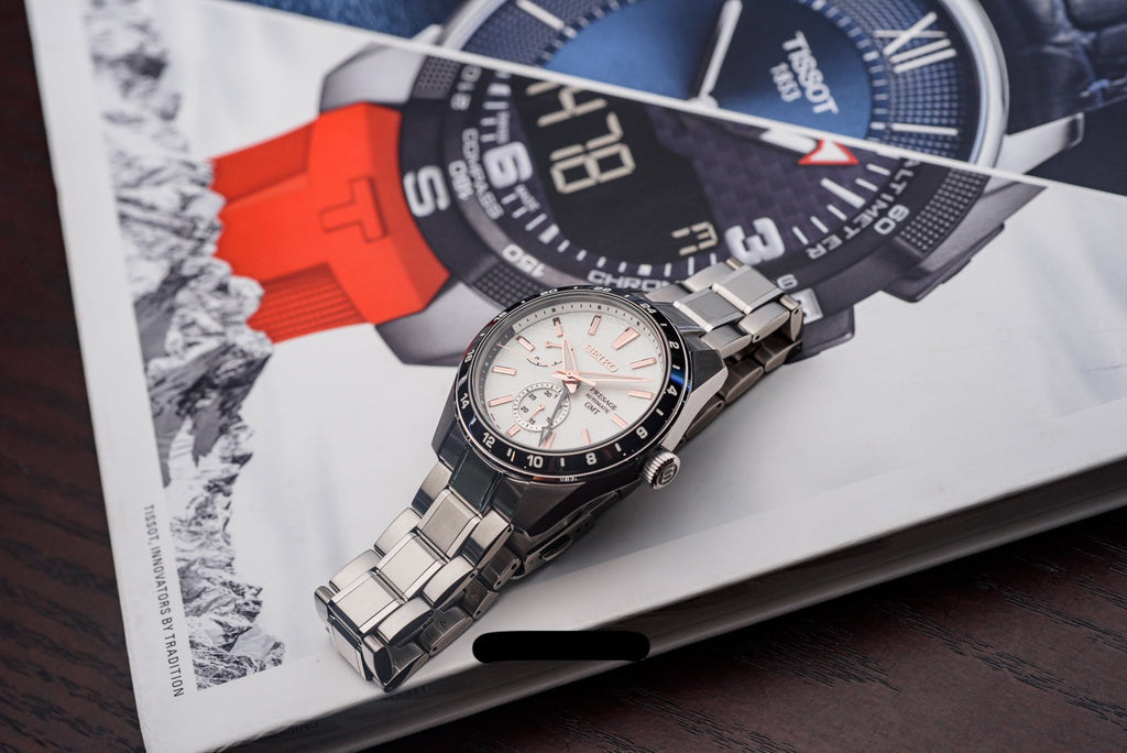 Seiko Presage Sharp Edged Series Automatic GMT Champagne Dial Silver Steel Strap Watch For Men - SPB273J1 wholesalehk.shop