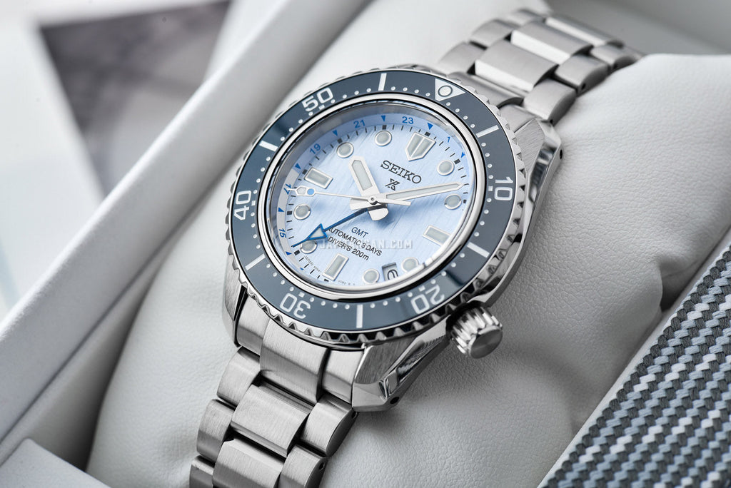 Seiko Prospex Limited Edition Automatic GMT Glacier Blue Dial Silver Steel Strap Watch For Men - SPB385J1 wholesalehk.shop
