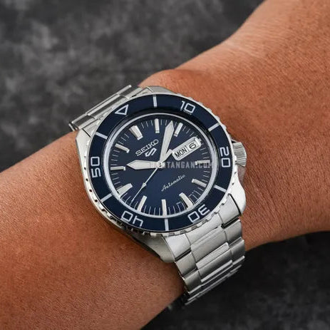 Seiko 5 Sports Automatic Blue Dial Silver Steel Strap Watch for Men - SRPK97K1 wholesalehk.shop
