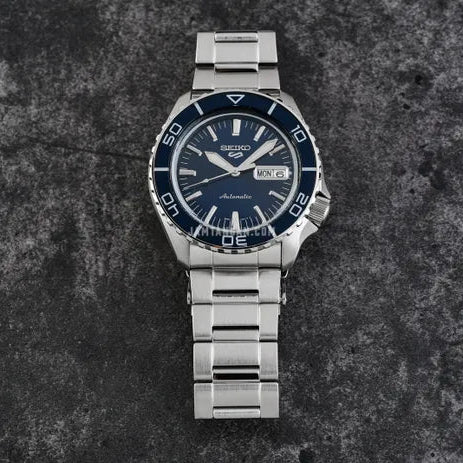Seiko 5 Sports Automatic Blue Dial Silver Steel Strap Watch for Men - SRPK97K1 wholesalehk.shop