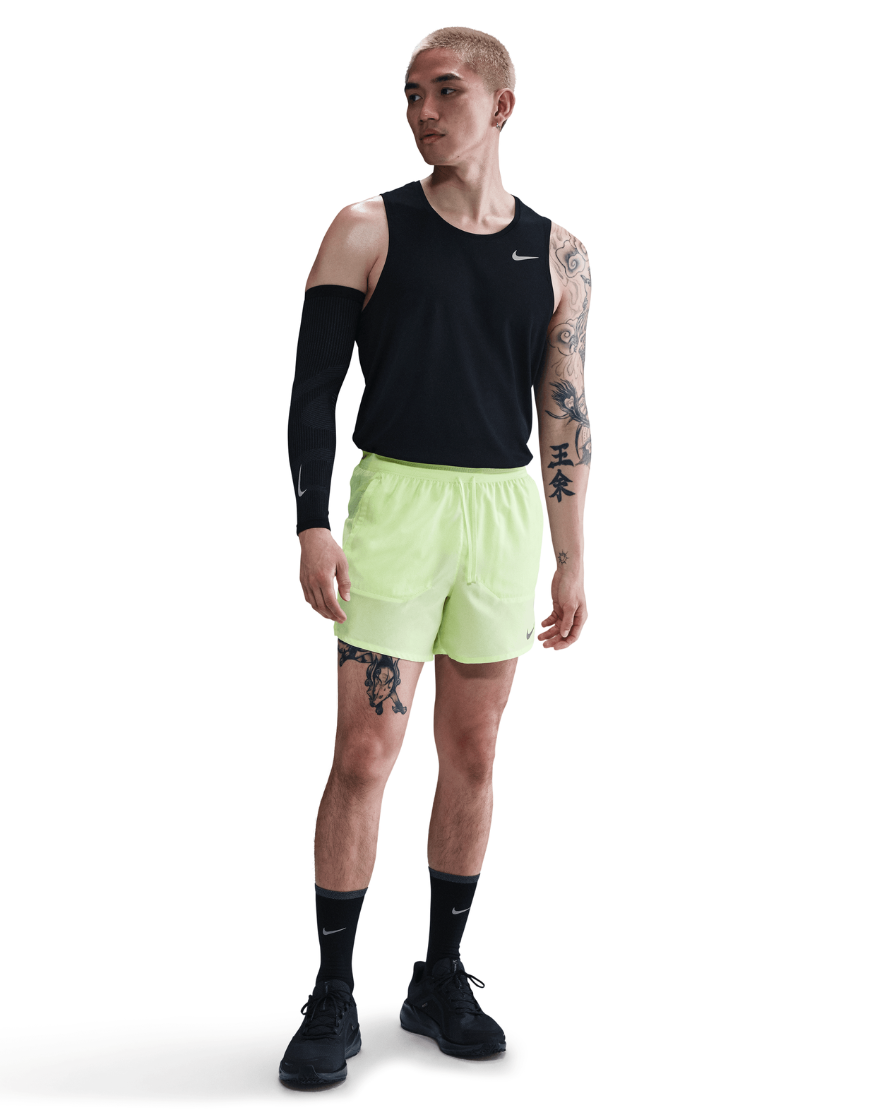 2026 New Arrival Men's Dri-FIT Stride 5" Brief-Lined Running Shorts :Barely Volt | Reflective Silver wholesalehk.shop
