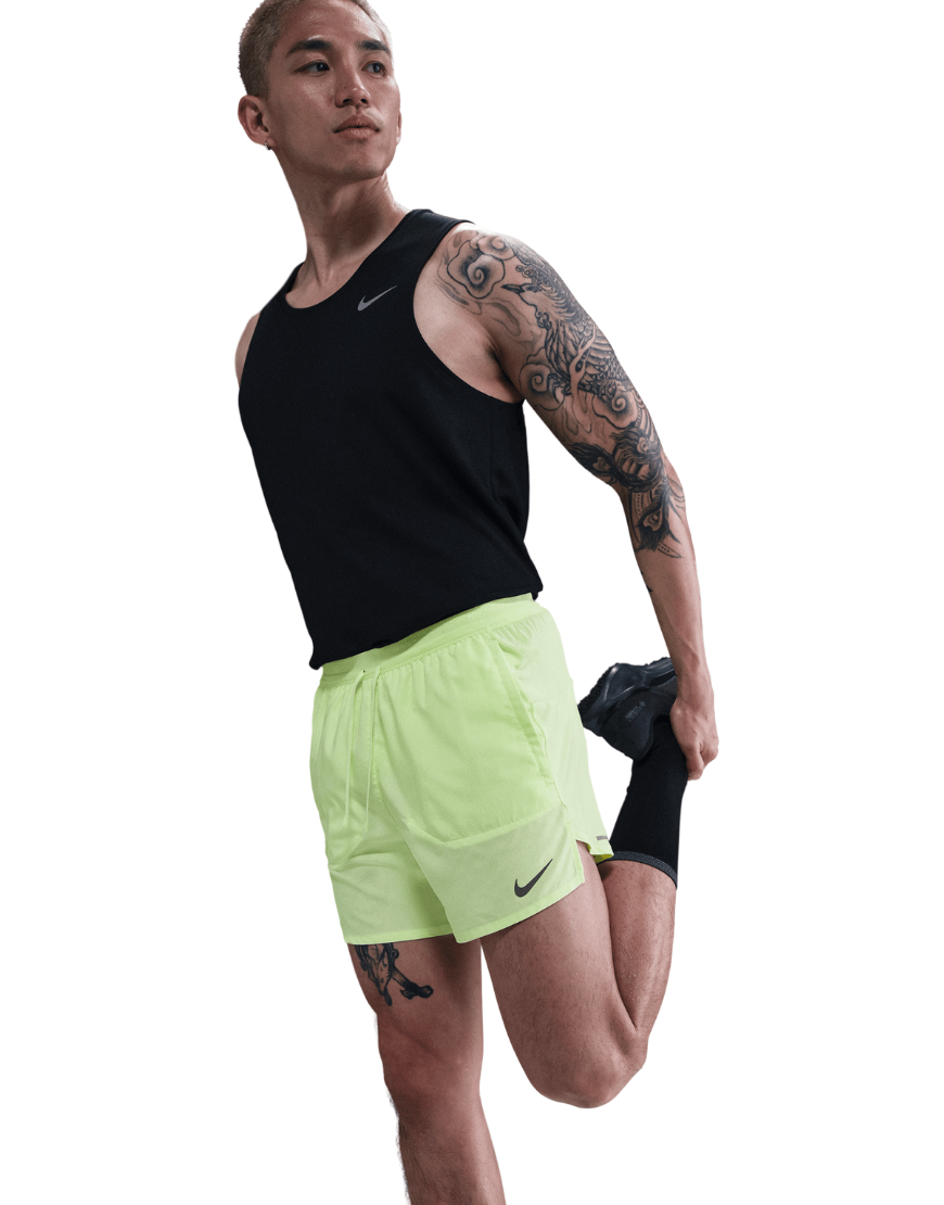 2026 New Arrival Men's Dri-FIT Stride 5" Brief-Lined Running Shorts :Barely Volt | Reflective Silver wholesalehk.shop