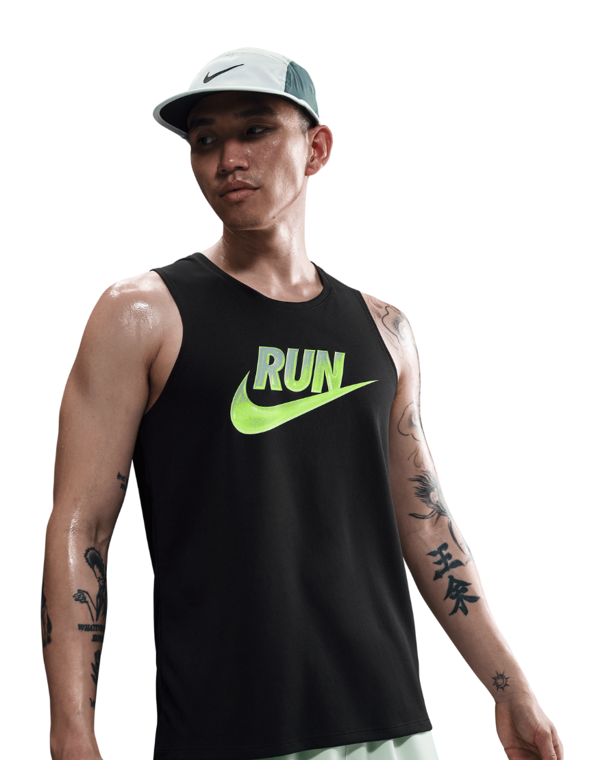 2026 New Arrival Men's Dri-FIT Miler Run Energy Tank Top :Black wholesalehk.shop